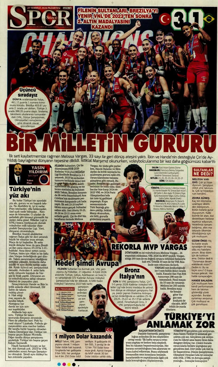 Okan Buruk: Hedef en iyiyi yapmak! Spor basını bugün ne yazdı? (27 Temmuz) - 7. fotoğraf