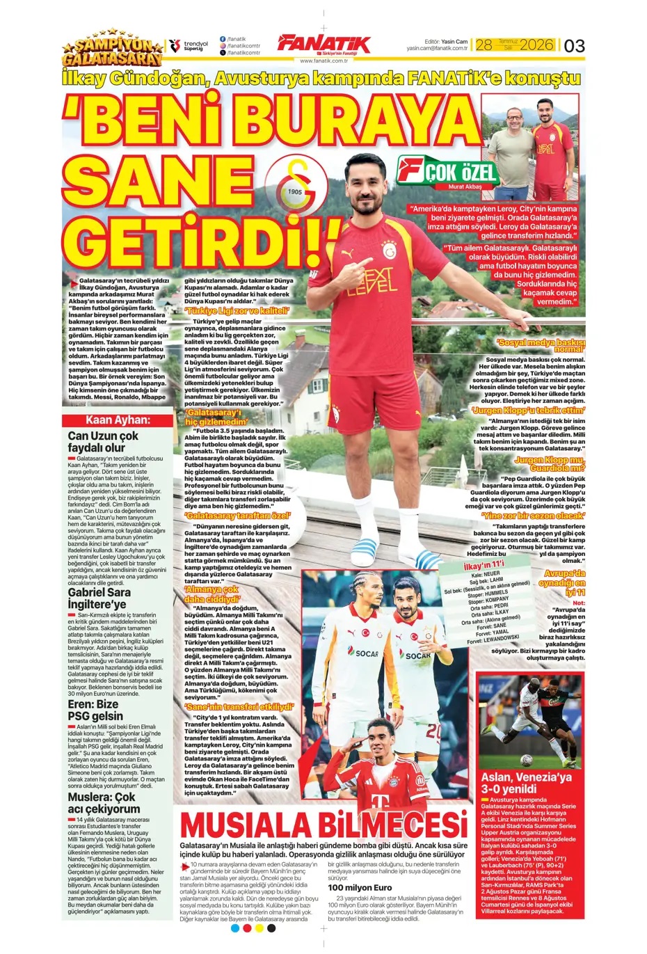 Salah rafa kalktı! Spor basını bugün ne yazdı? (28 Temmuz) - 3. fotoğraf