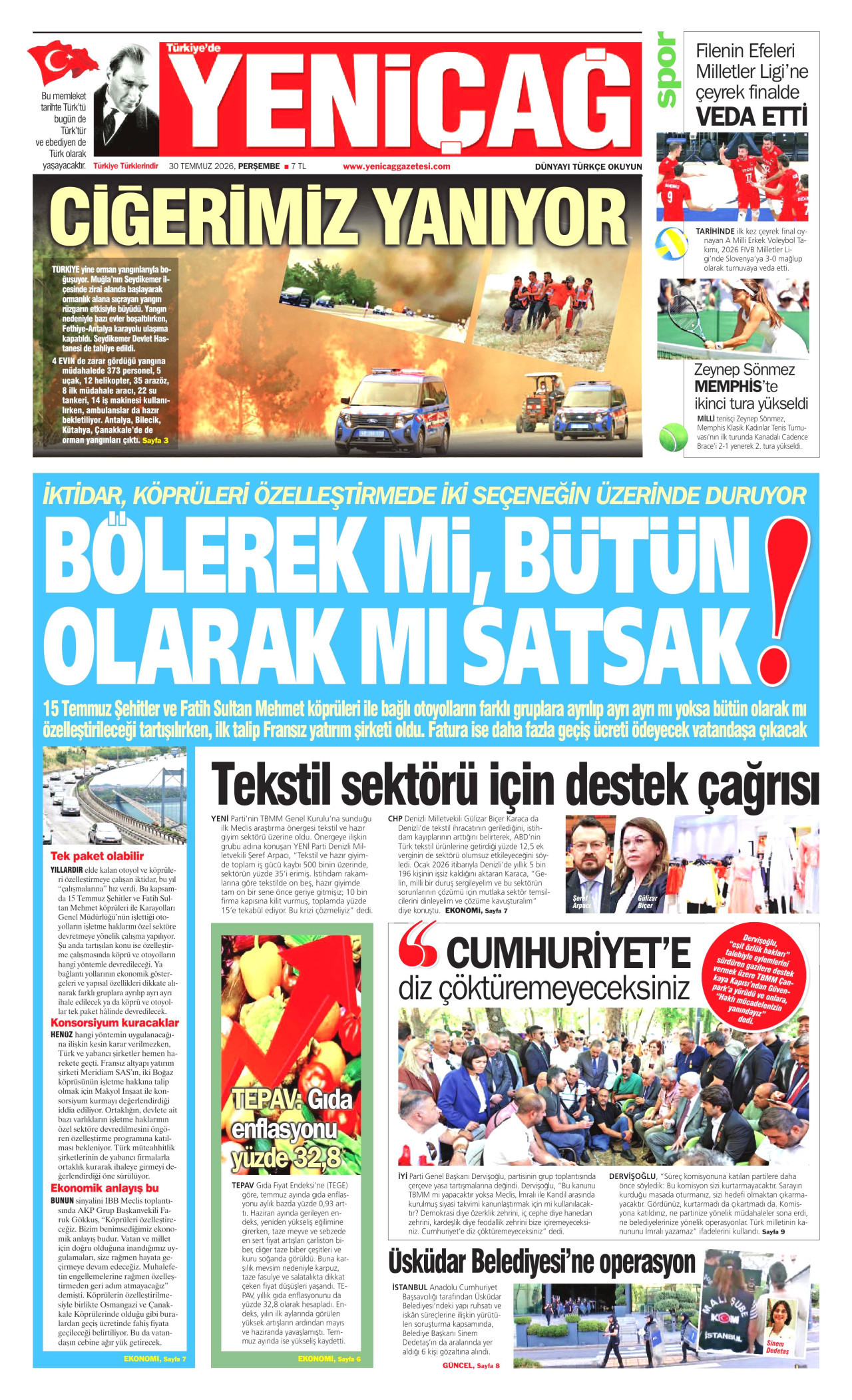 Gazeteler bugün ne yazdı? (30 Temmuz) - 2. fotoğraf