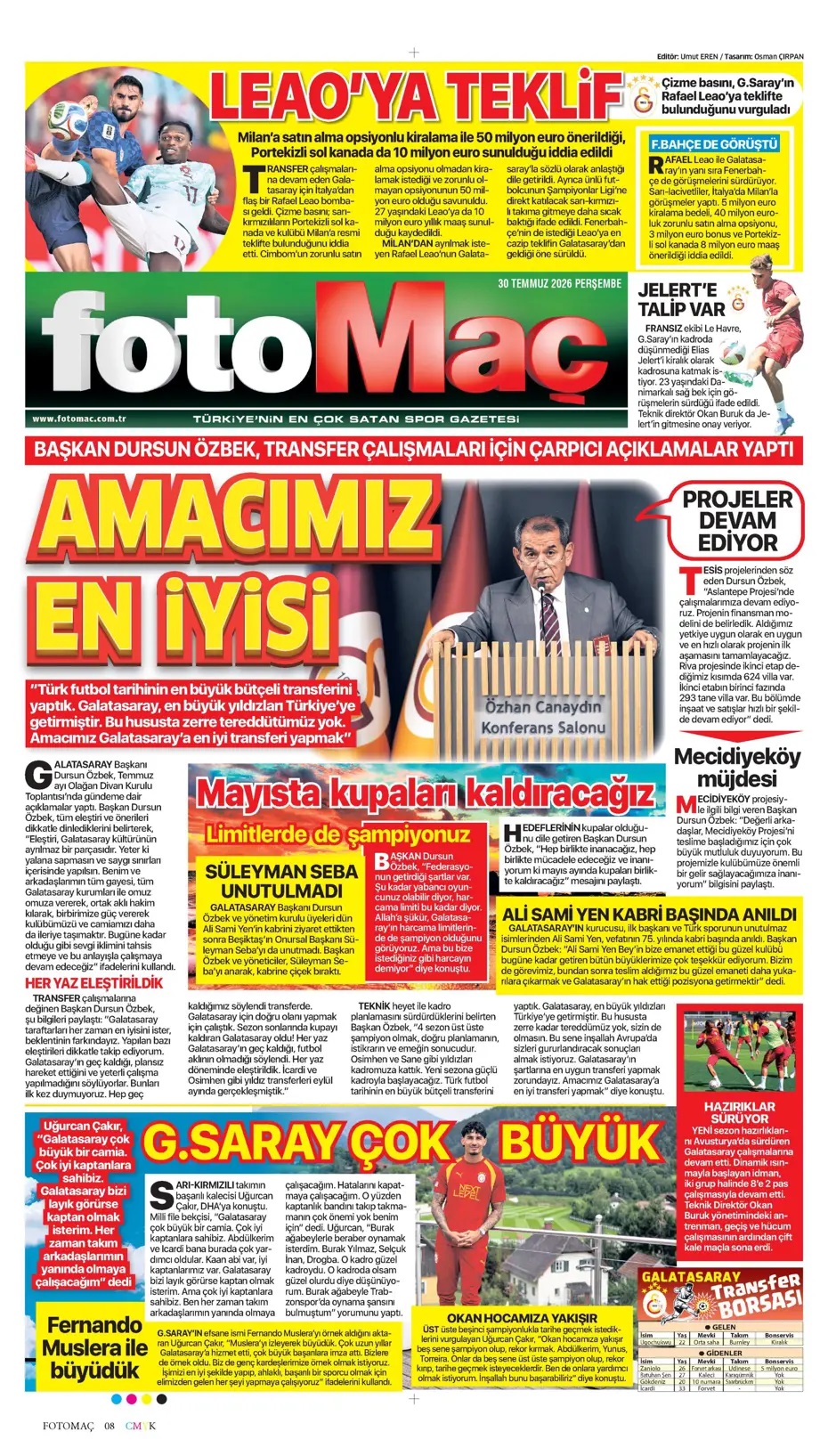 Vur pençeni Kartal! Spor basını bugün ne yazdı? (30 Temmuz) - 7. fotoğraf