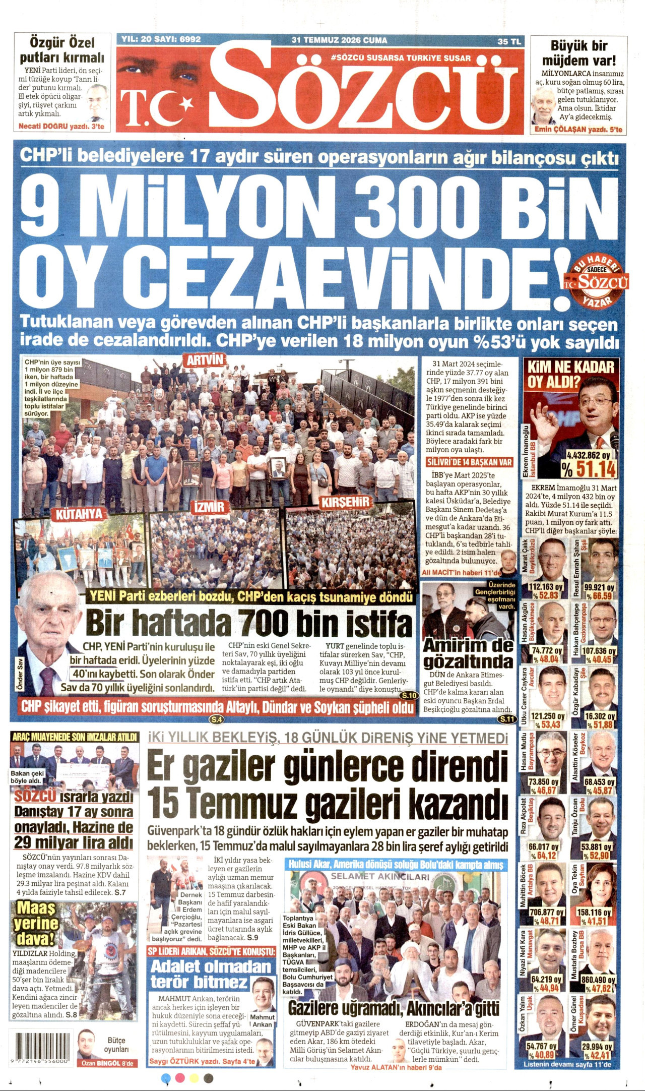 Gazeteler bugün ne yazdı? (31 Temmuz) - 11. fotoğraf