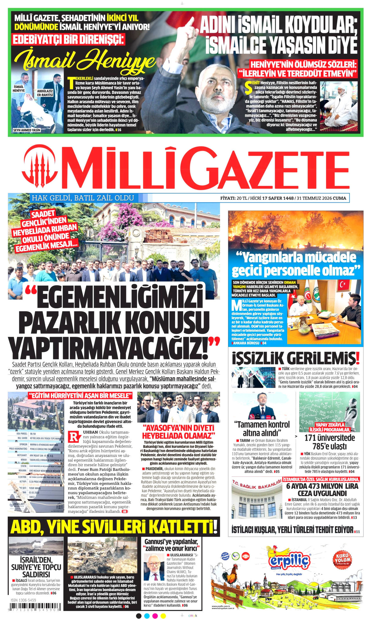Gazeteler bugün ne yazdı? (31 Temmuz) - 3. fotoğraf