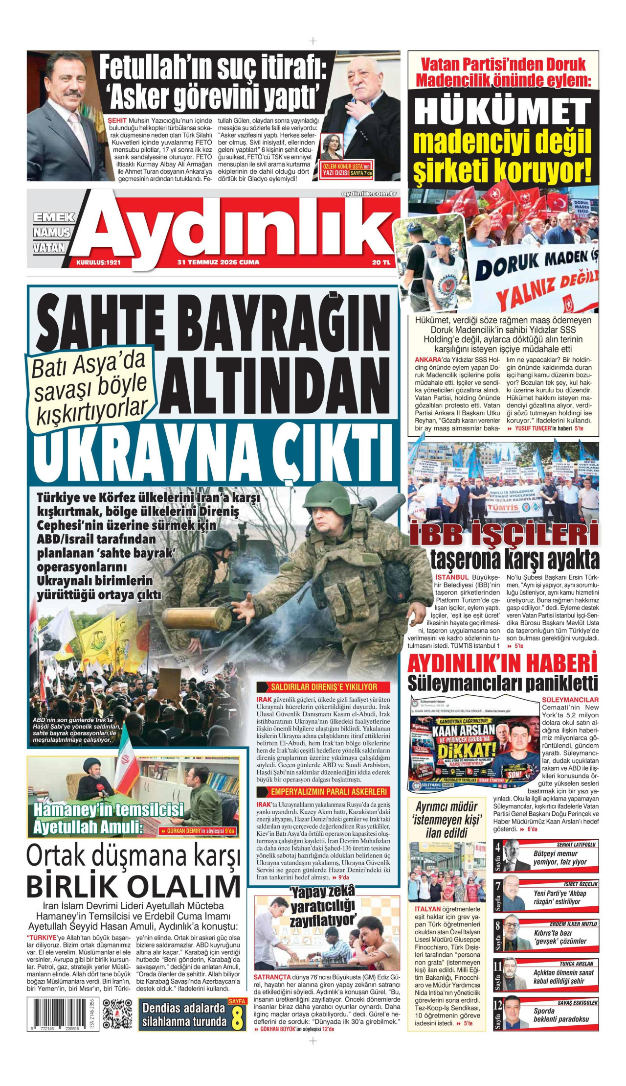 Gazeteler bugün ne yazdı? (31 Temmuz) - 12. fotoğraf