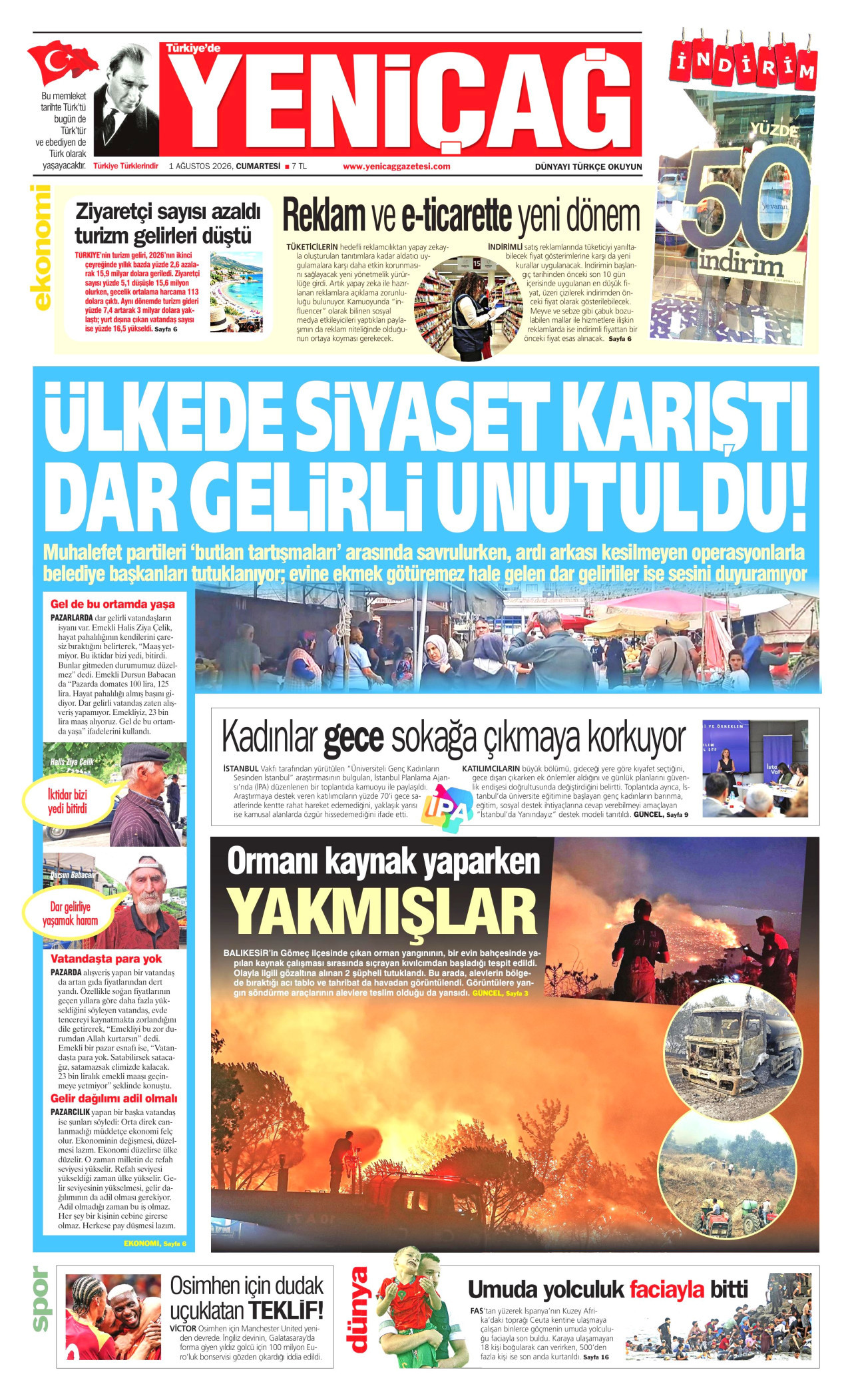 Gazeteler bugün ne yazdı? (1 Ağustos) - 1. fotoğraf