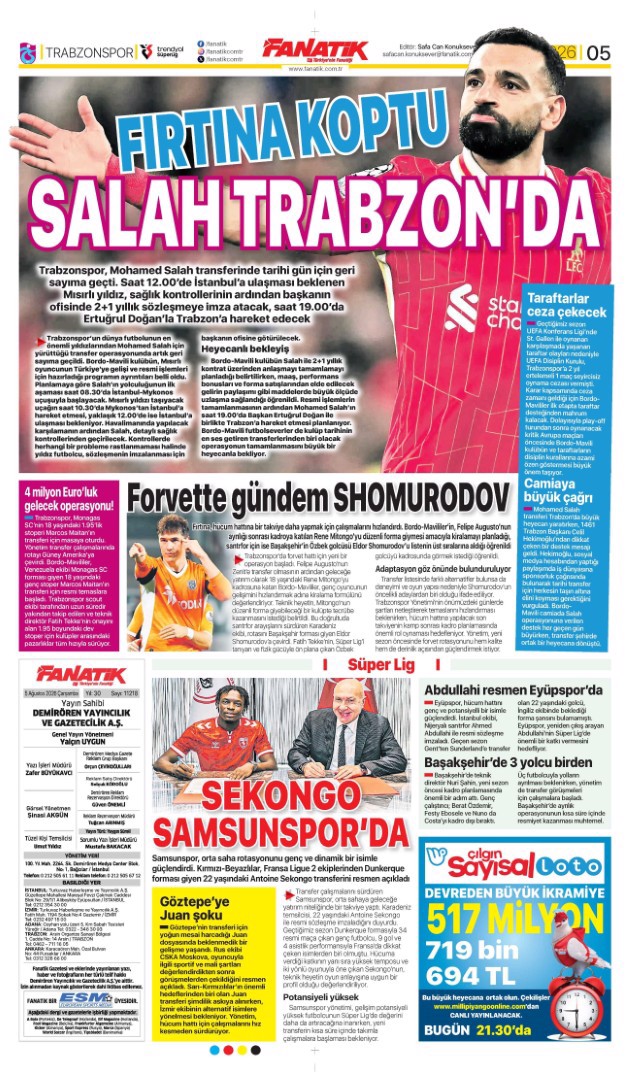 Fırtına koptu, Salah Trabzon'da | Spor manşetleri  - 6. fotoğraf