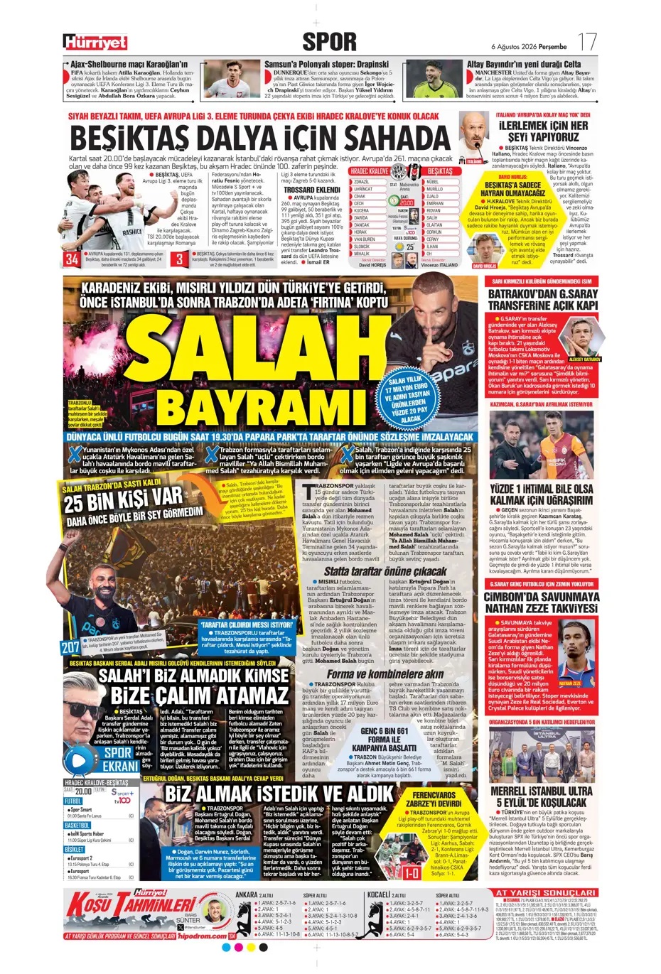 Salah artık Trabzonspor'da! Spor basını bugün ne yazdı? (6 Ağustos)  - 1. fotoğraf