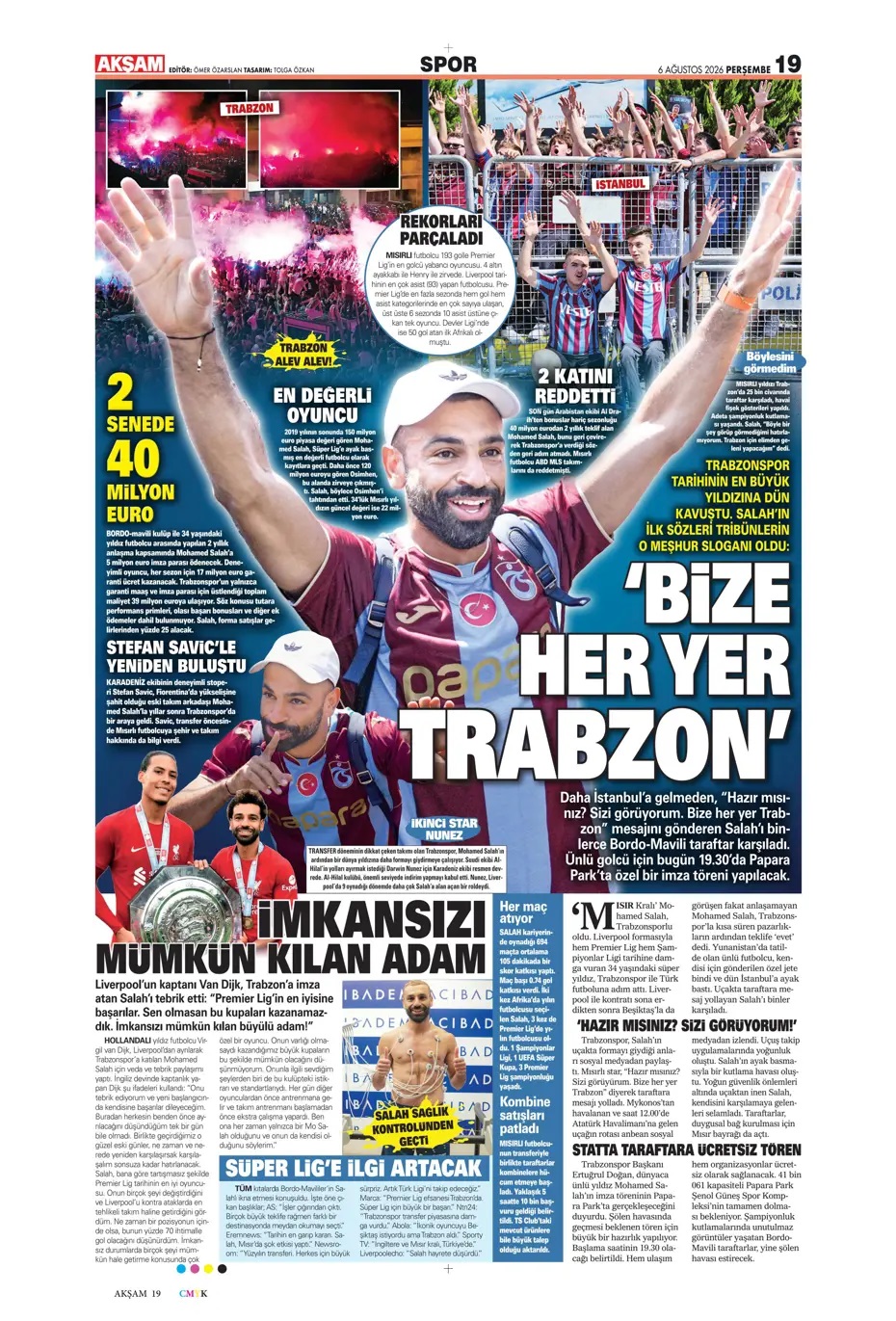 Salah artık Trabzonspor'da! Spor basını bugün ne yazdı? (6 Ağustos)  - 12. fotoğraf