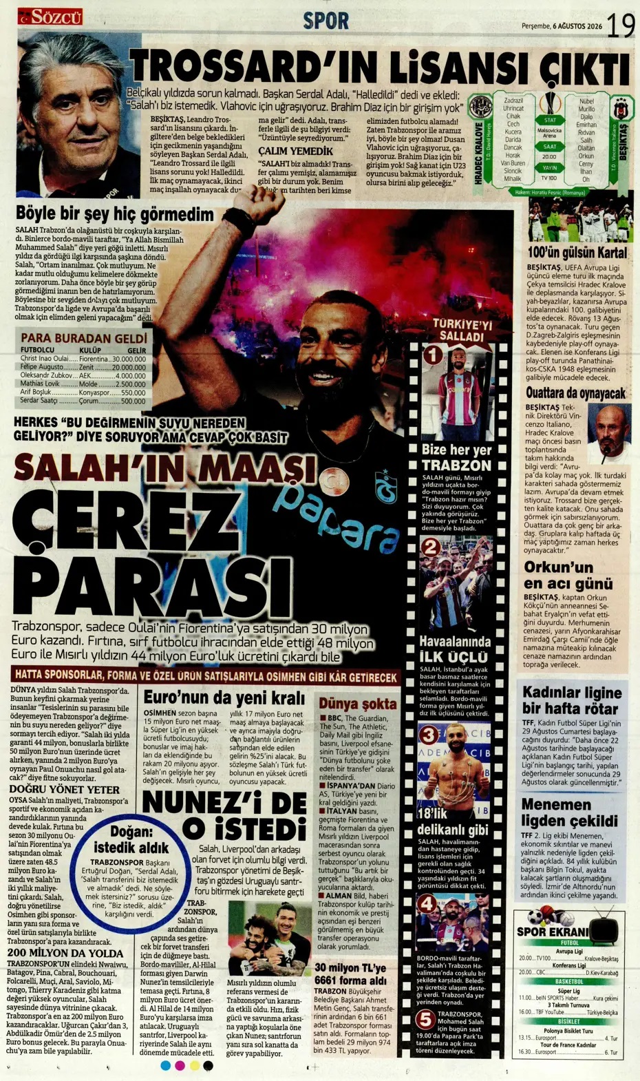 Salah artık Trabzonspor'da! Spor basını bugün ne yazdı? (6 Ağustos)  - 6. fotoğraf