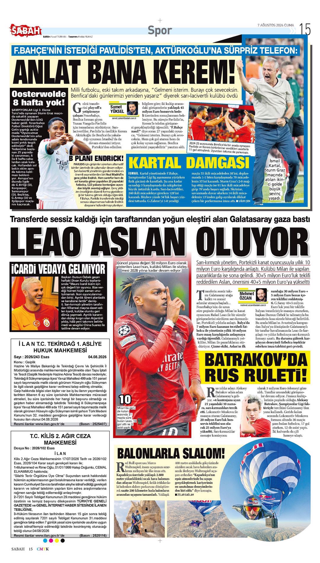 Leao Aslan oluyor | Spor manşetleri - 1. fotoğraf