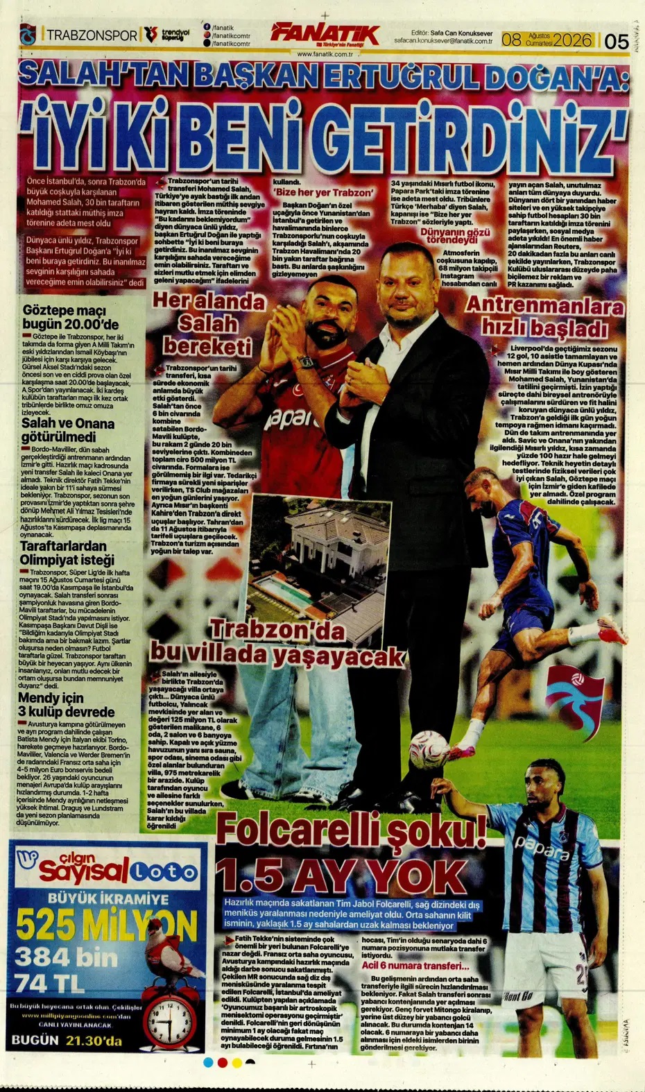 Salah Türkiye'de devrim yapar! Spor basını bugün ne yazdı? (8 Ağustos) - 10. fotoğraf