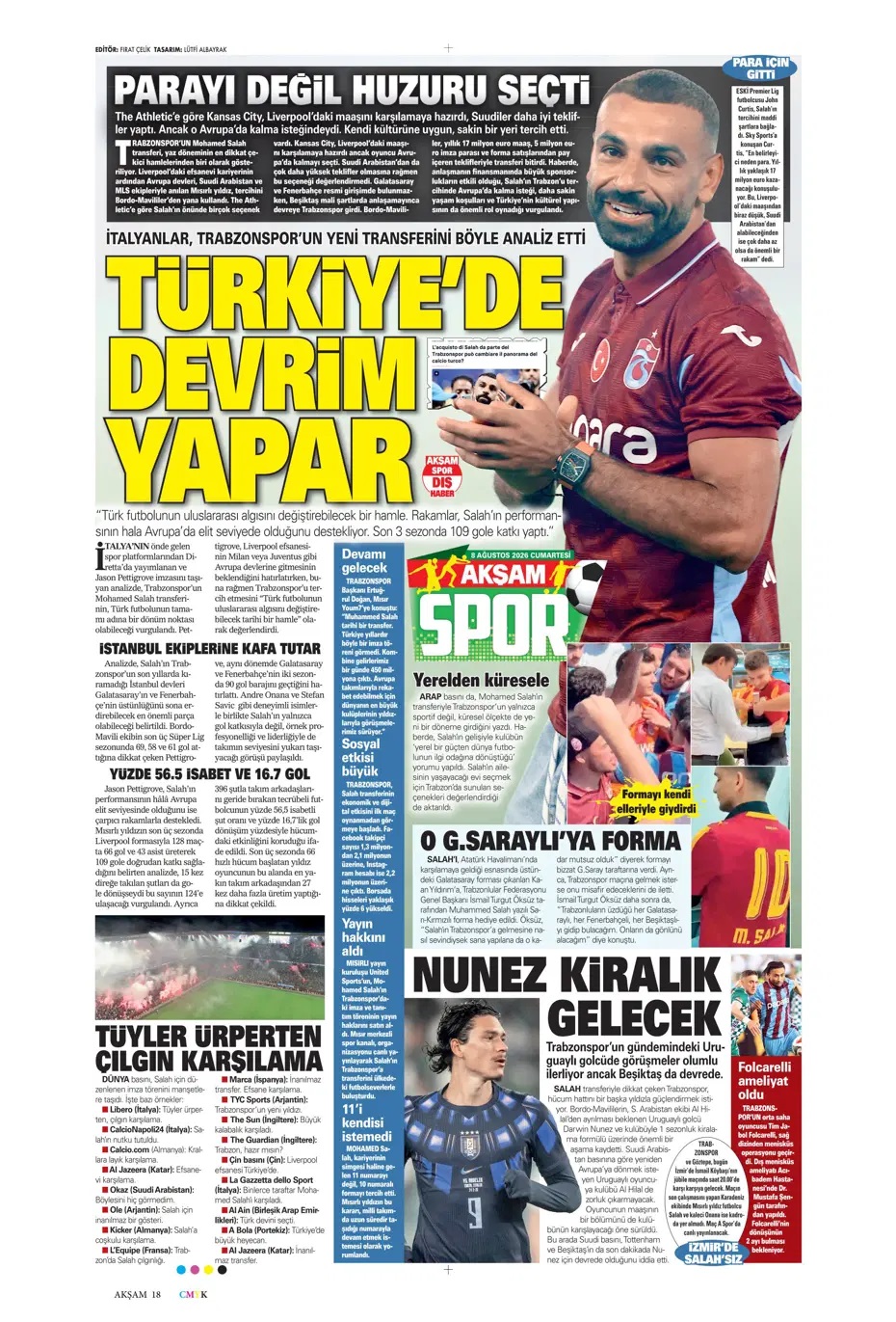 Salah Türkiye'de devrim yapar! Spor basını bugün ne yazdı? (8 Ağustos) - 12. fotoğraf
