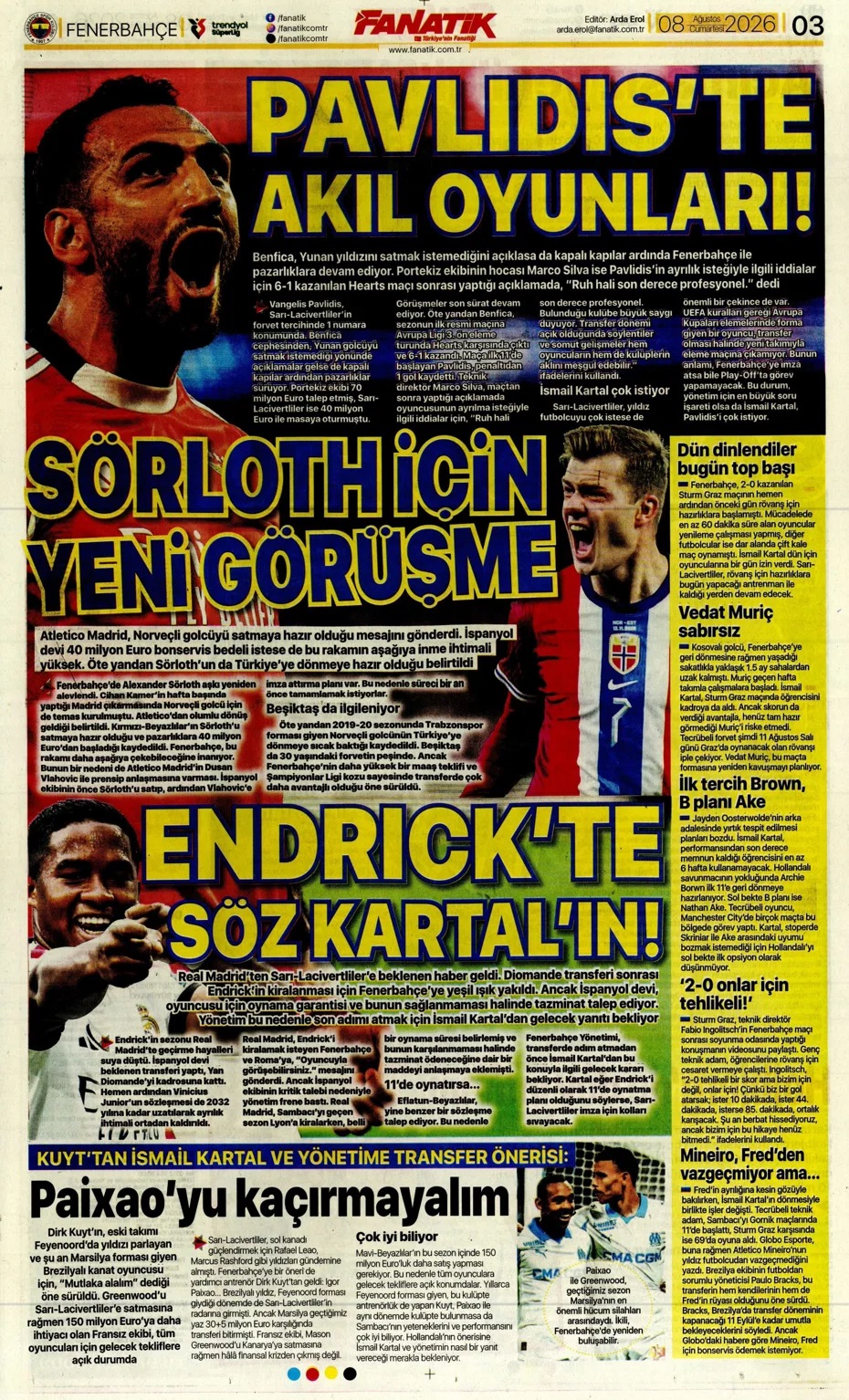 Salah Türkiye'de devrim yapar! Spor basını bugün ne yazdı? (8 Ağustos) - 1. fotoğraf