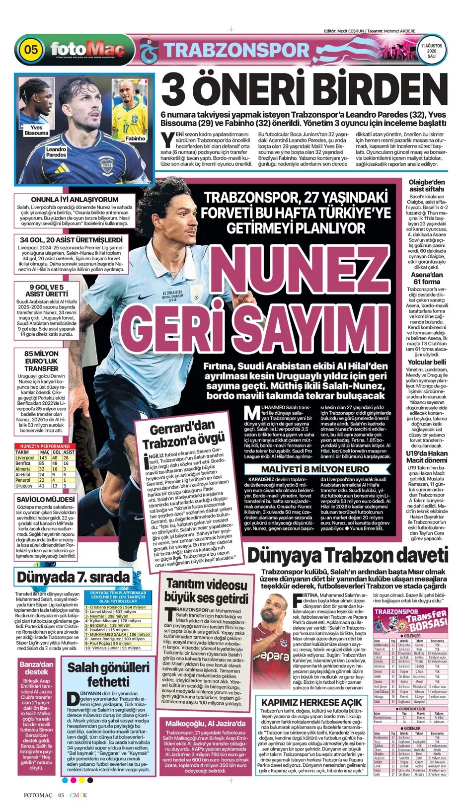 Salah'ın 7 harikası! Spor basını bugün ne yazdı? (11 Ağustos) - 6. fotoğraf