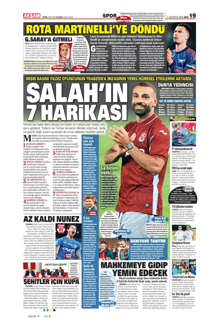 Salah'ın 7 harikası! Spor basını bugün ne yazdı? (11 Ağustos) - 11. fotoğraf