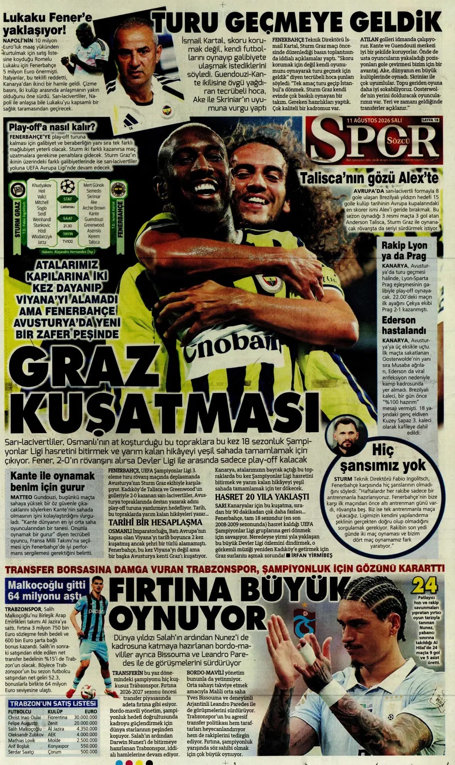 Salah'ın 7 harikası! Spor basını bugün ne yazdı? (11 Ağustos) - 2. fotoğraf