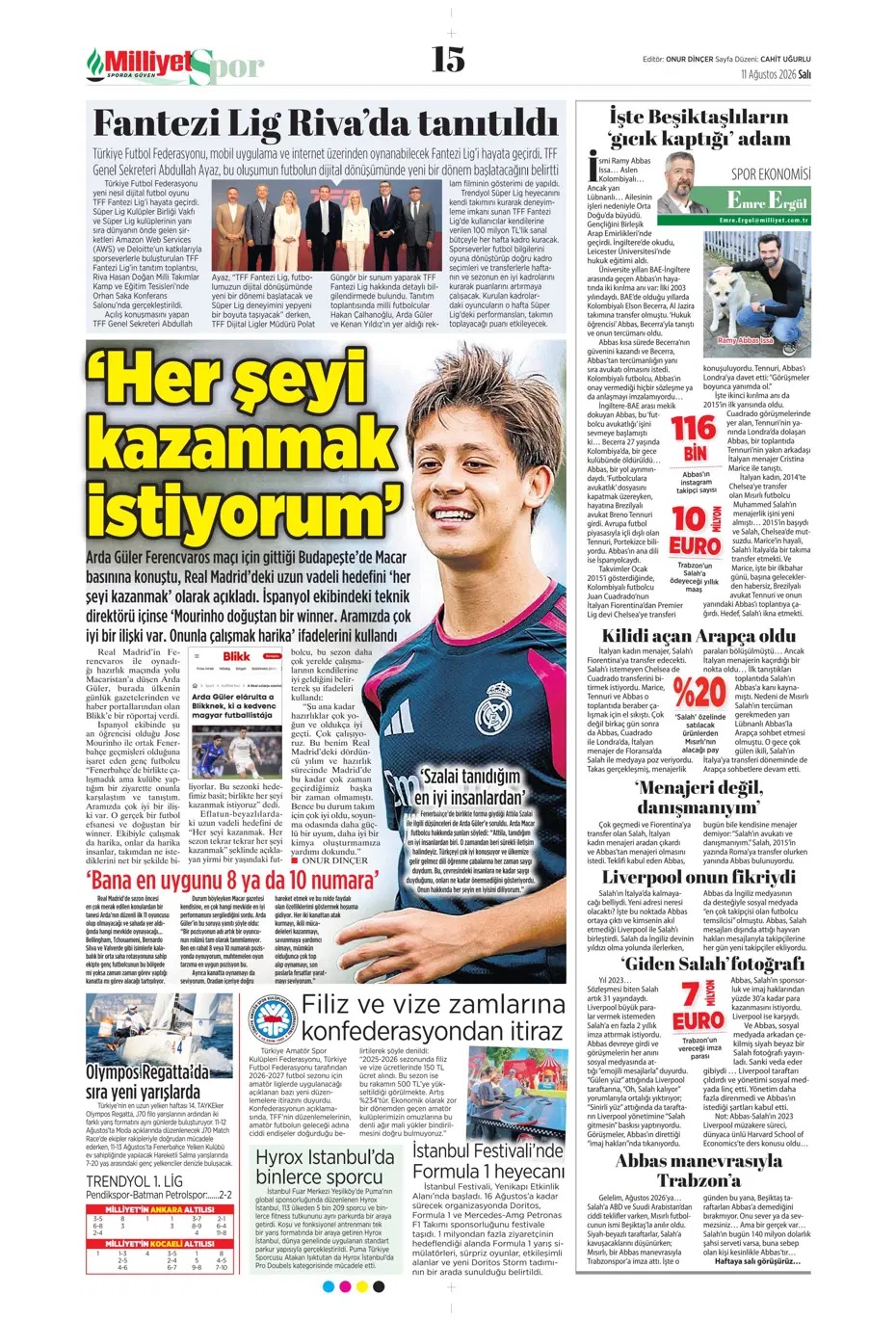 Salah'ın 7 harikası! Spor basını bugün ne yazdı? (11 Ağustos) - 3. fotoğraf