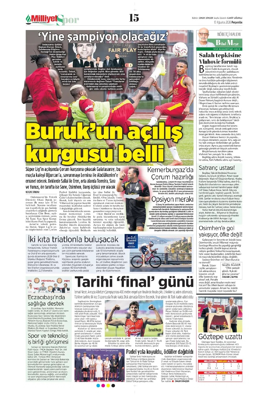 Lukaku Fenerbahçe için cepten ödedi! Spor basını bugün ne yazdı? (13 Ağustos) - 6. fotoğraf