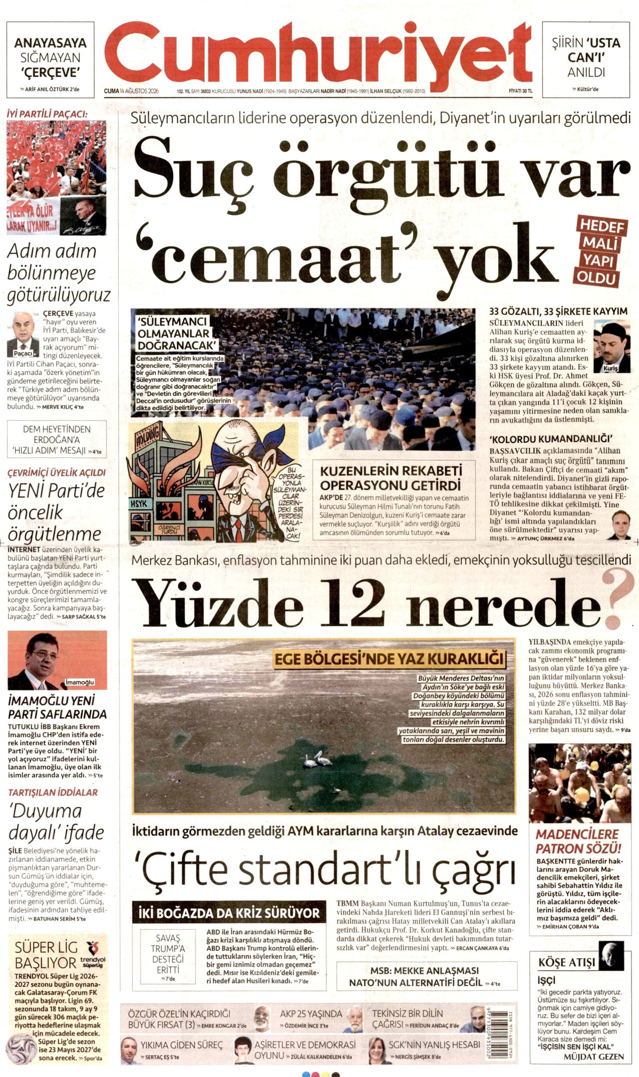 Gazeteler bugün ne yazdı? (14 Ağustos) - 3. fotoğraf