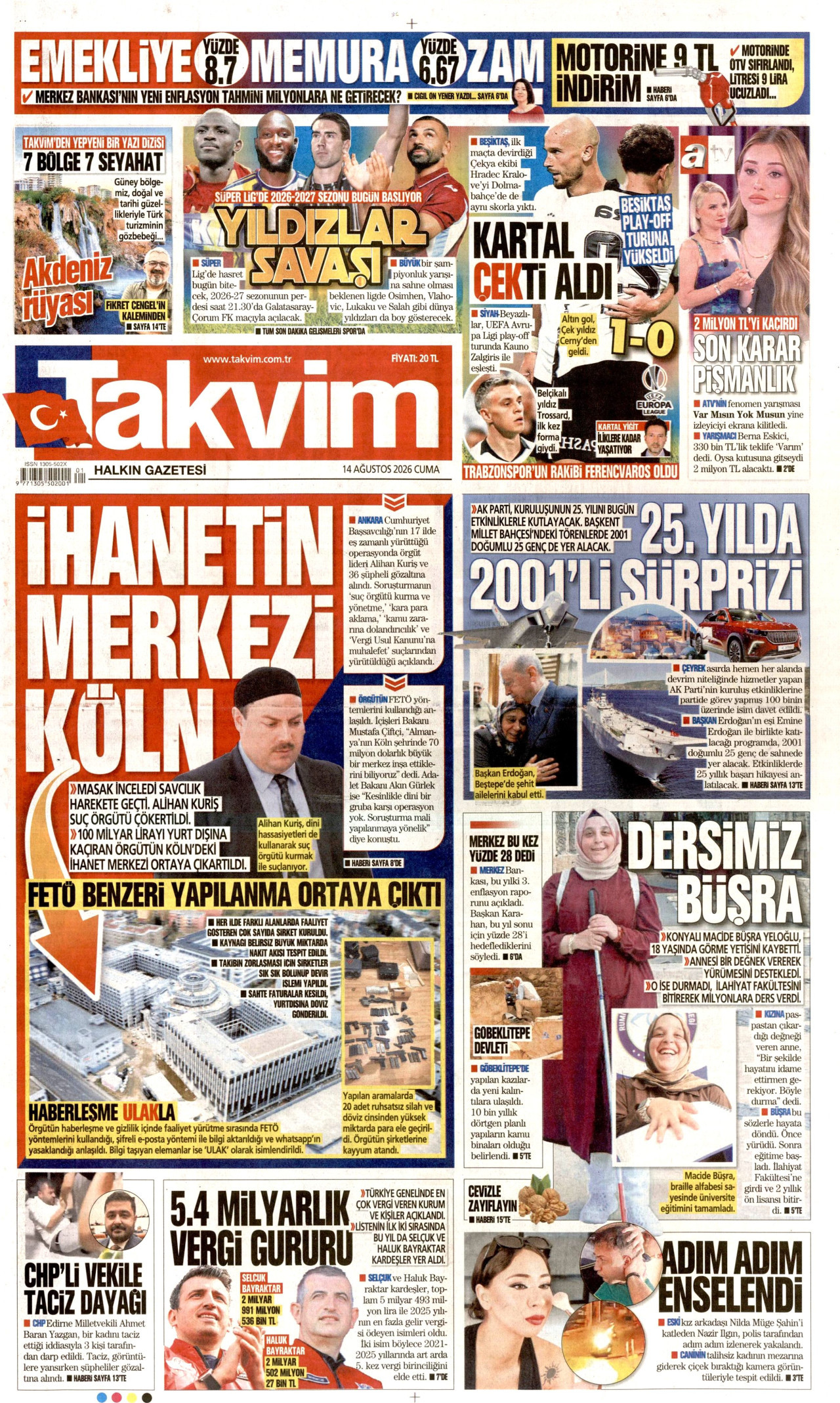 Gazeteler bugün ne yazdı? (14 Ağustos) - 9. fotoğraf