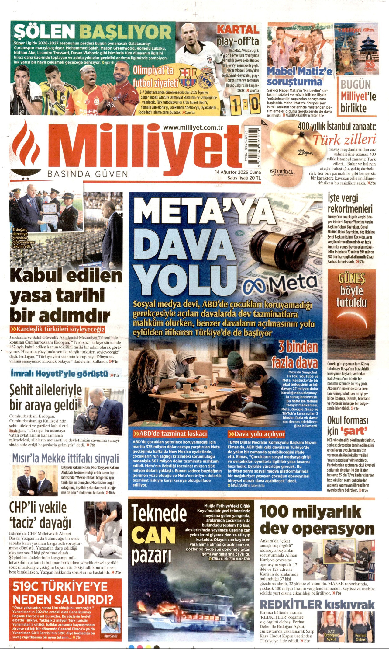 Gazeteler bugün ne yazdı? (14 Ağustos) - 8. fotoğraf
