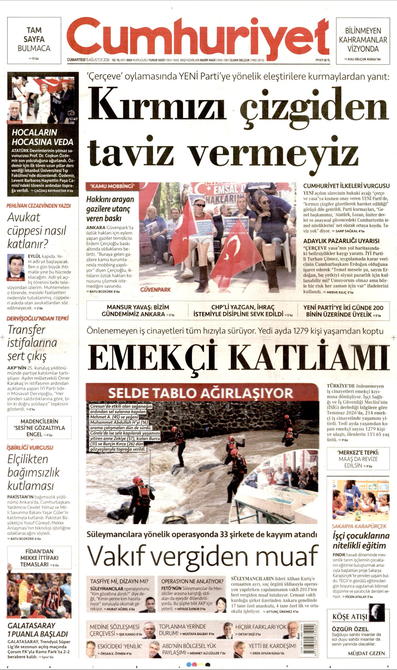 Gazeteler bugün ne yazdı? (15 Ağustos) - 10. fotoğraf