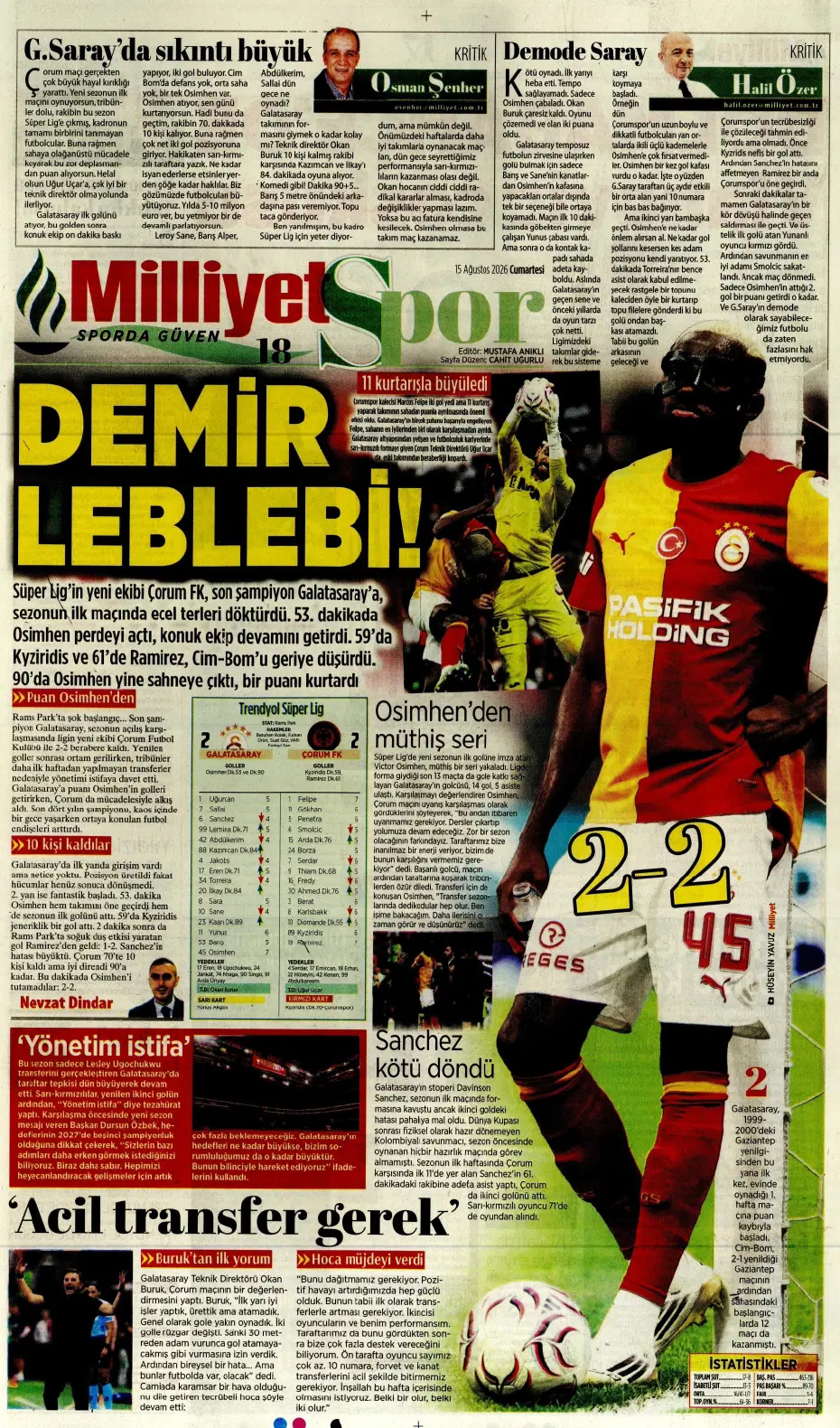 Okan Buruk: Hazır değiliz | Spor manşetleri - 18. fotoğraf