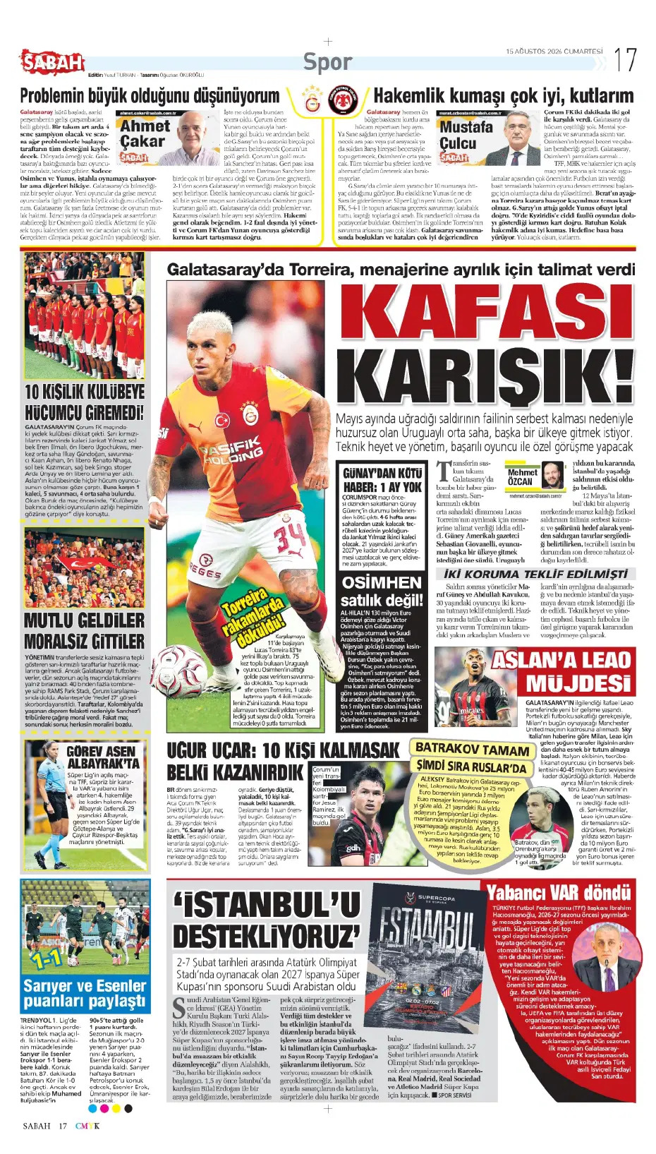 Okan Buruk: Hazır değiliz | Spor manşetleri - 13. fotoğraf