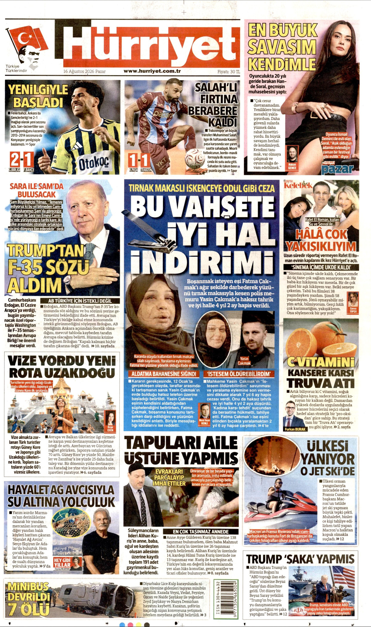 Gazeteler bugün ne yazdı? (16 Ağustos) - 1. fotoğraf