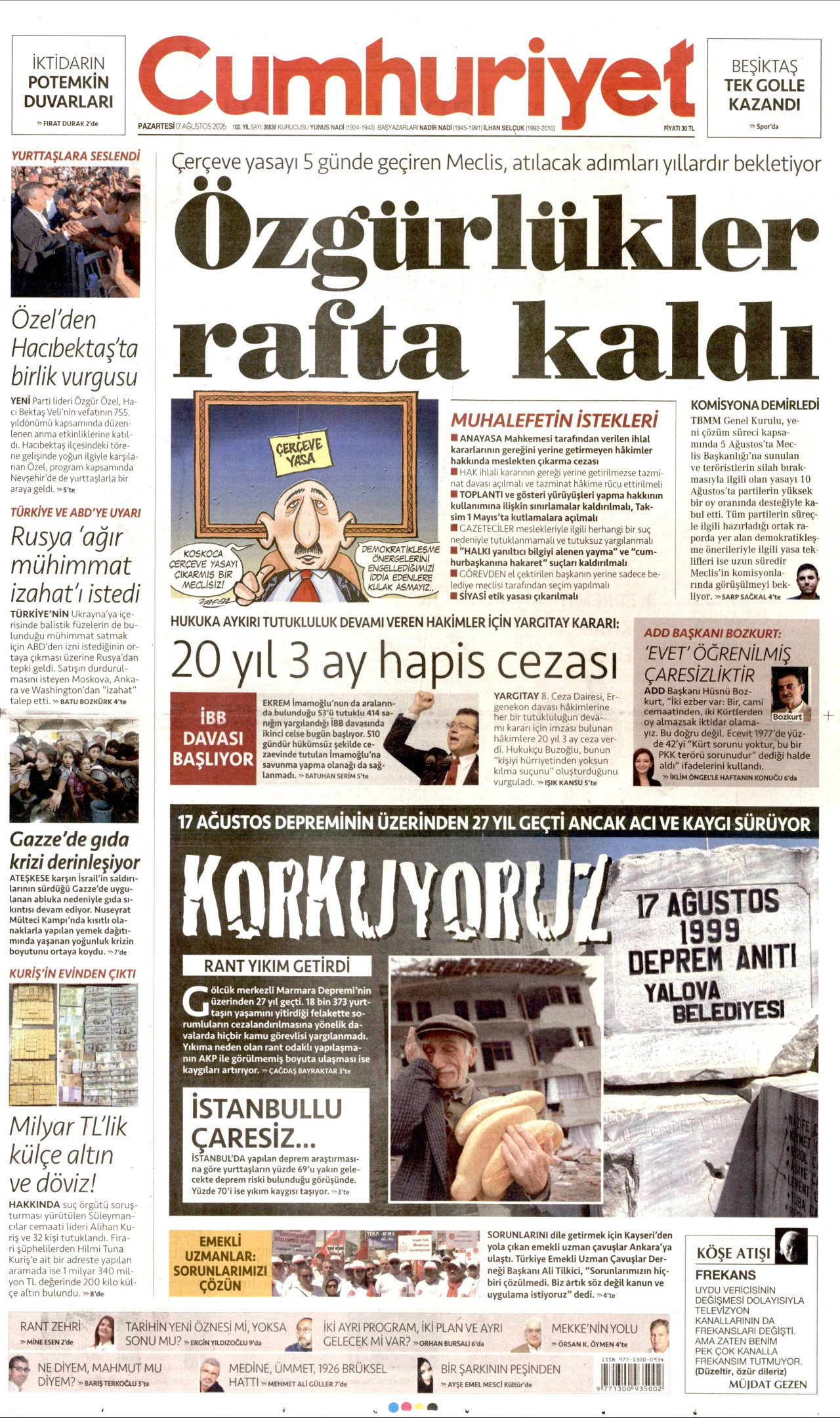 Gazeteler bugün ne yazdı? (17 Ağustos) - 2. fotoğraf