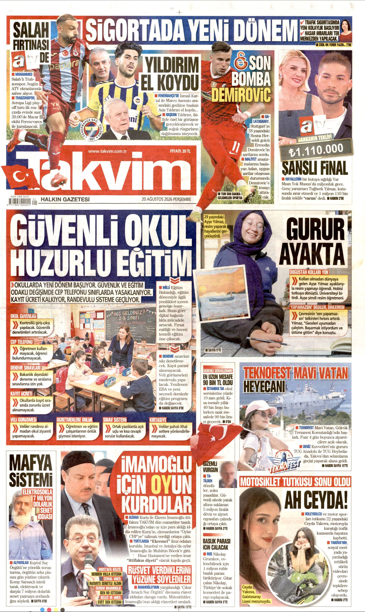 Gazeteler bugün ne yazdı? (20 Ağustos) - 9. fotoğraf