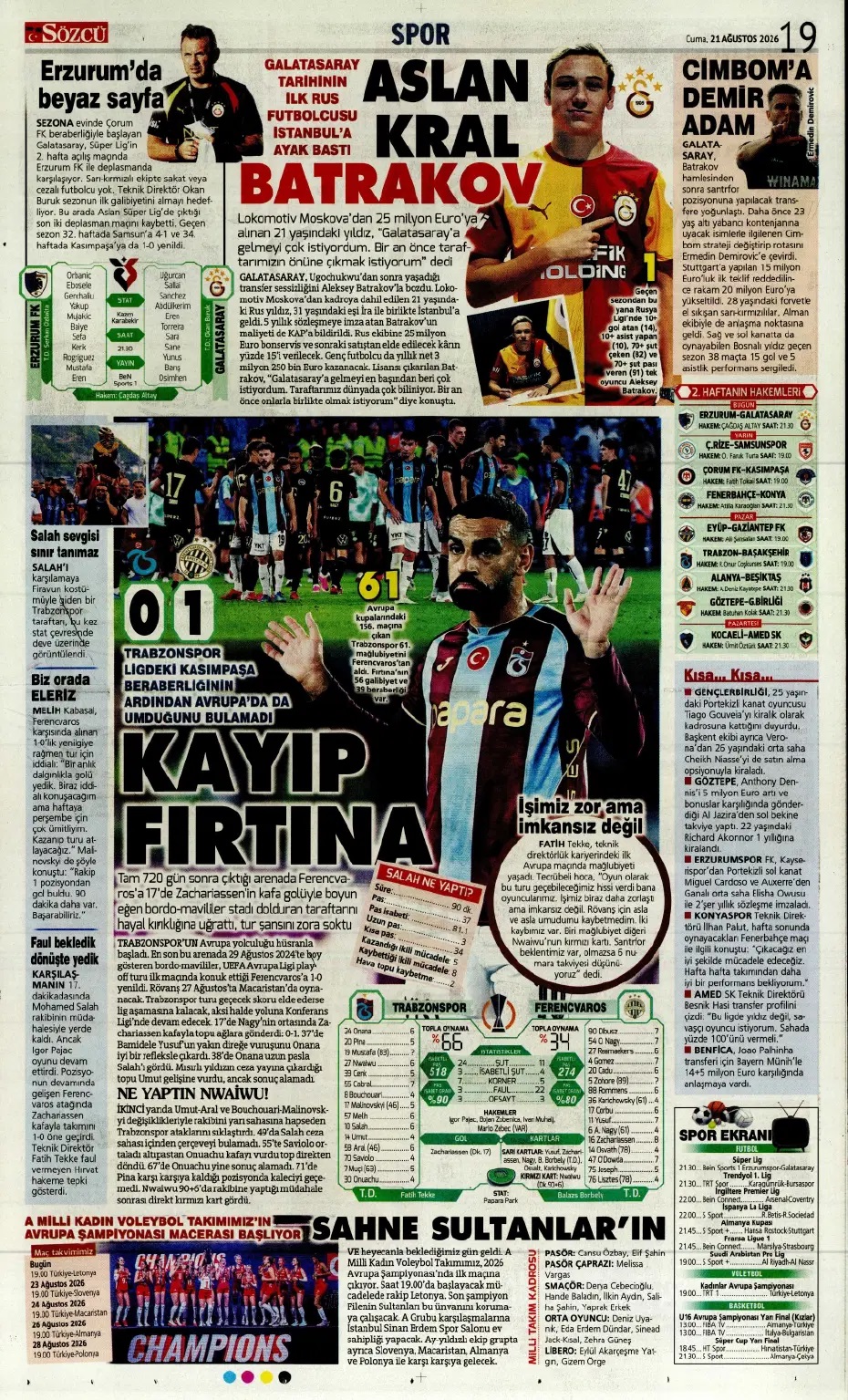 Kartal Avrupa'yı cebe koydu! Spor basını bugün ne yazdı? (21 Ağustos) - 2. fotoğraf