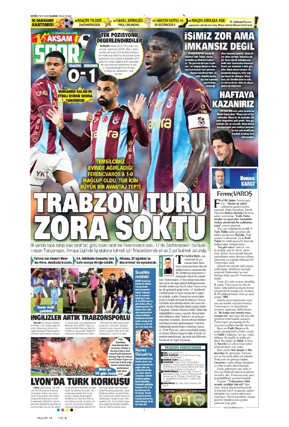 Kartal Avrupa'yı cebe koydu! Spor basını bugün ne yazdı? (21 Ağustos) - 4. fotoğraf