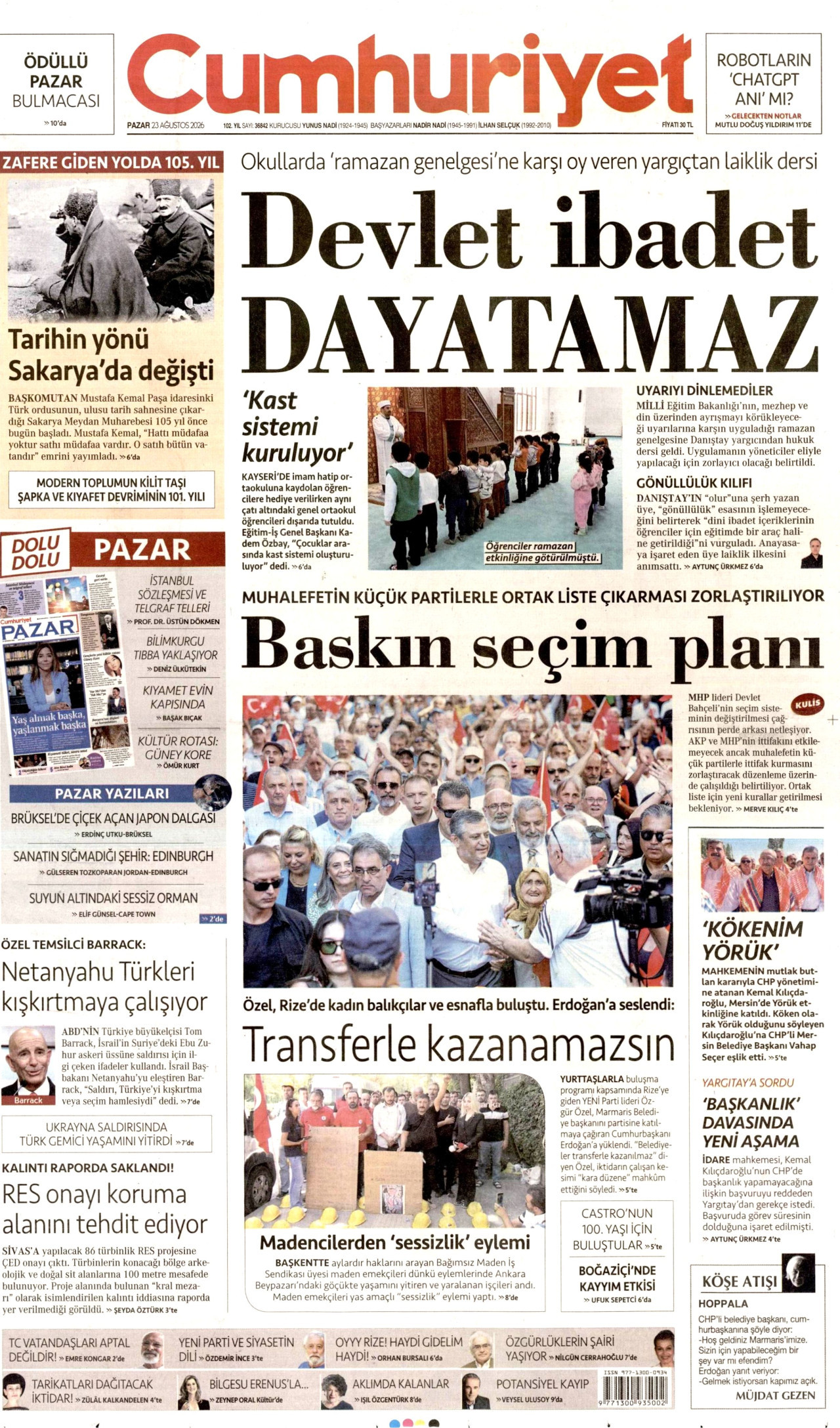 Gazeteler bugün ne yazdı? (23 Ağustos) - 1. fotoğraf