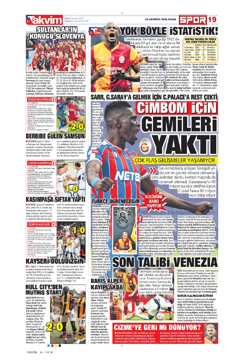 Seriye devam | Spor manşetleri - 17. fotoğraf