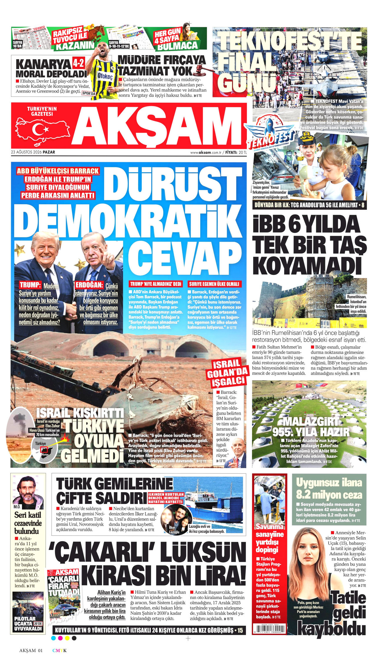 Gazeteler bugün ne yazdı? (23 Ağustos) - 5. fotoğraf