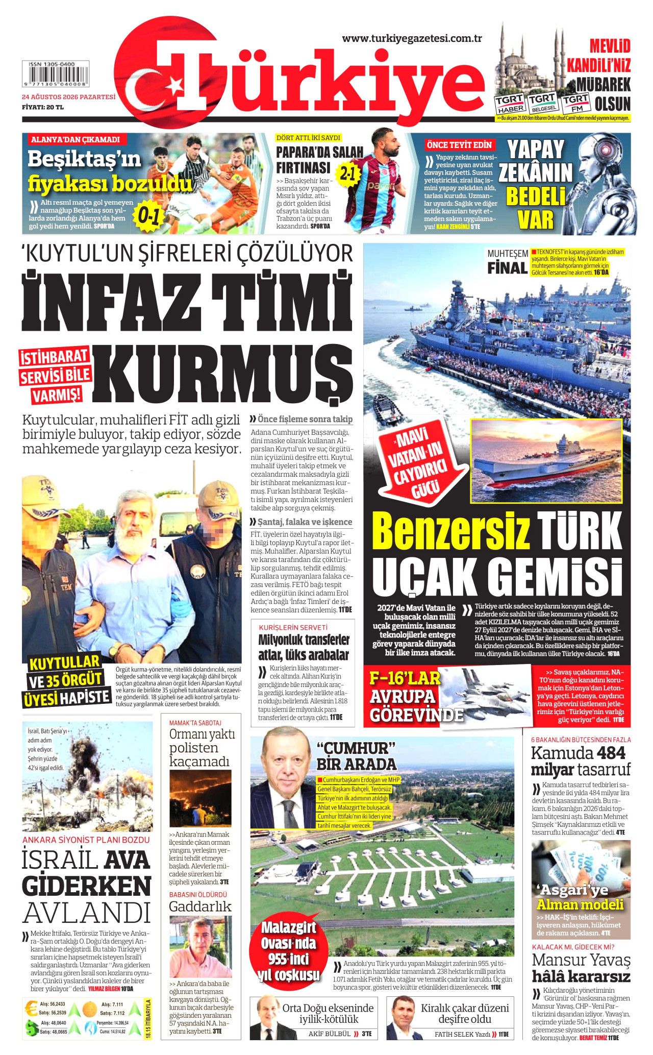 Gazeteler bugün ne yazdı? (24 Ağustos)  - 6. fotoğraf