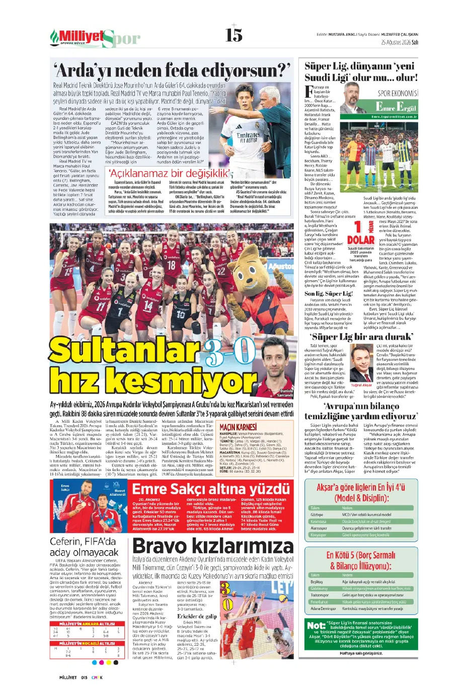 Sultanlar firesiz | Spor manşetleri - 1. fotoğraf