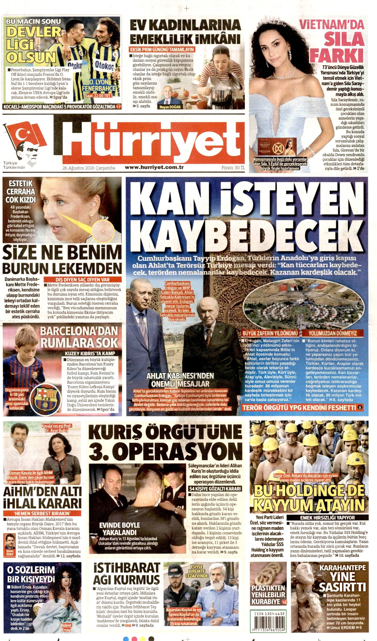 Gazeteler bugün ne yazdı? (26 Ağustos) - 1. fotoğraf