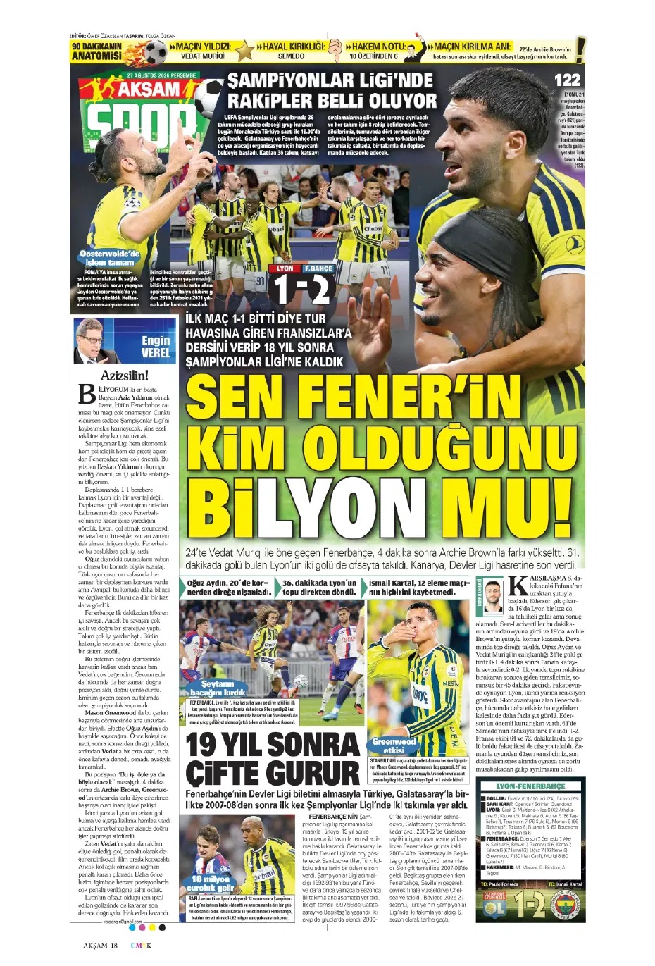 Sen Fener'in kim olduğunu BiLYON mu! Spor basını bugün ne yazdı? (27 Ağustos) - 5. fotoğraf