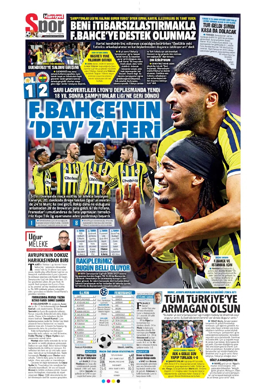 Sen Fener'in kim olduğunu BiLYON mu! Spor basını bugün ne yazdı? (27 Ağustos) - 4. fotoğraf