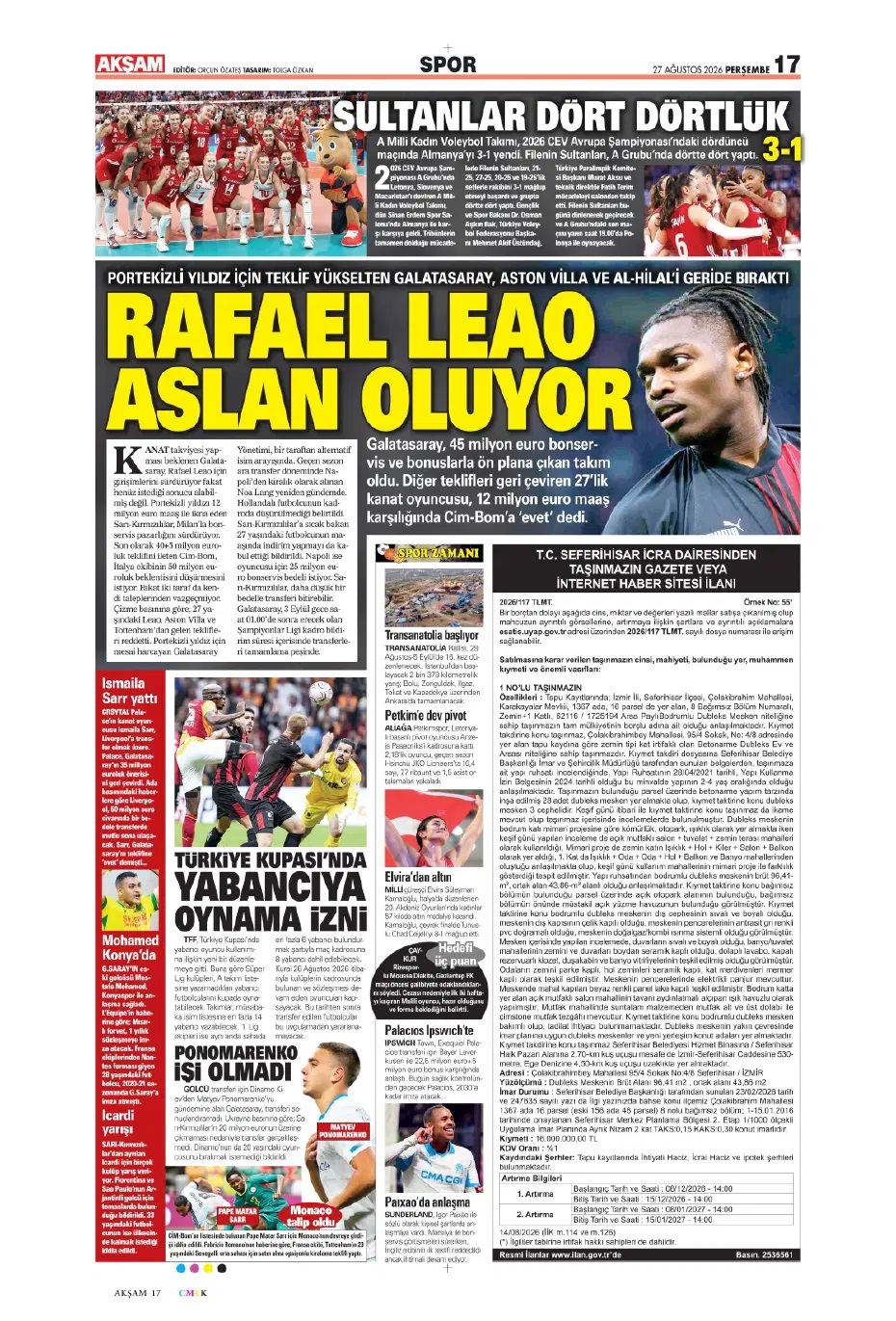 Sen Fener'in kim olduğunu BiLYON mu! Spor basını bugün ne yazdı? (27 Ağustos) - 6. fotoğraf