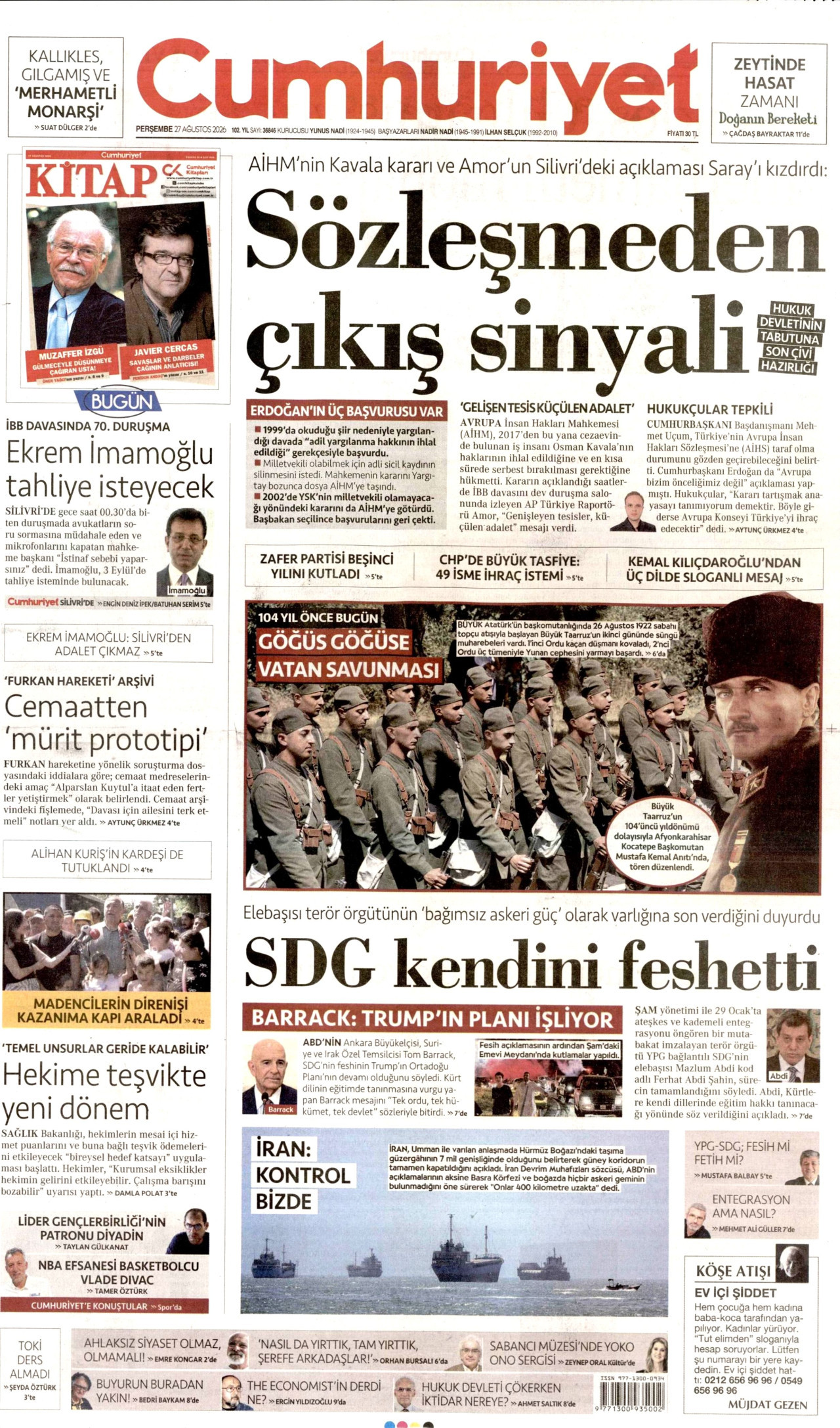 Gazeteler bugün ne yazdı? (27 Ağustos) - 2. fotoğraf
