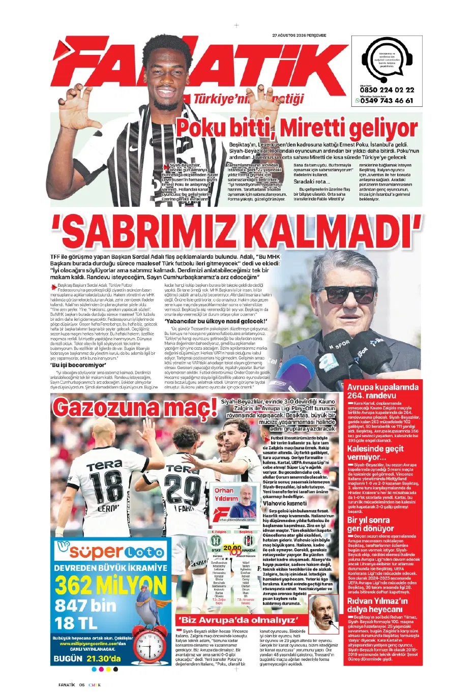 Sen Fener'in kim olduğunu BiLYON mu! Spor basını bugün ne yazdı? (27 Ağustos) - 1. fotoğraf