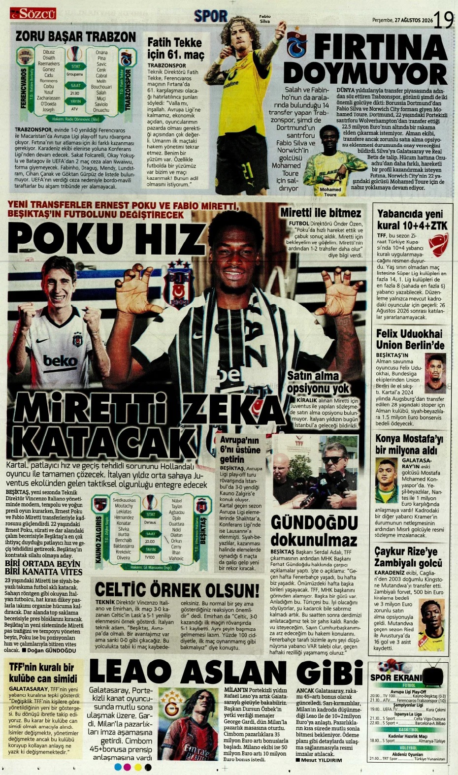 Sen Fener'in kim olduğunu BiLYON mu! Spor basını bugün ne yazdı? (27 Ağustos) - 12. fotoğraf