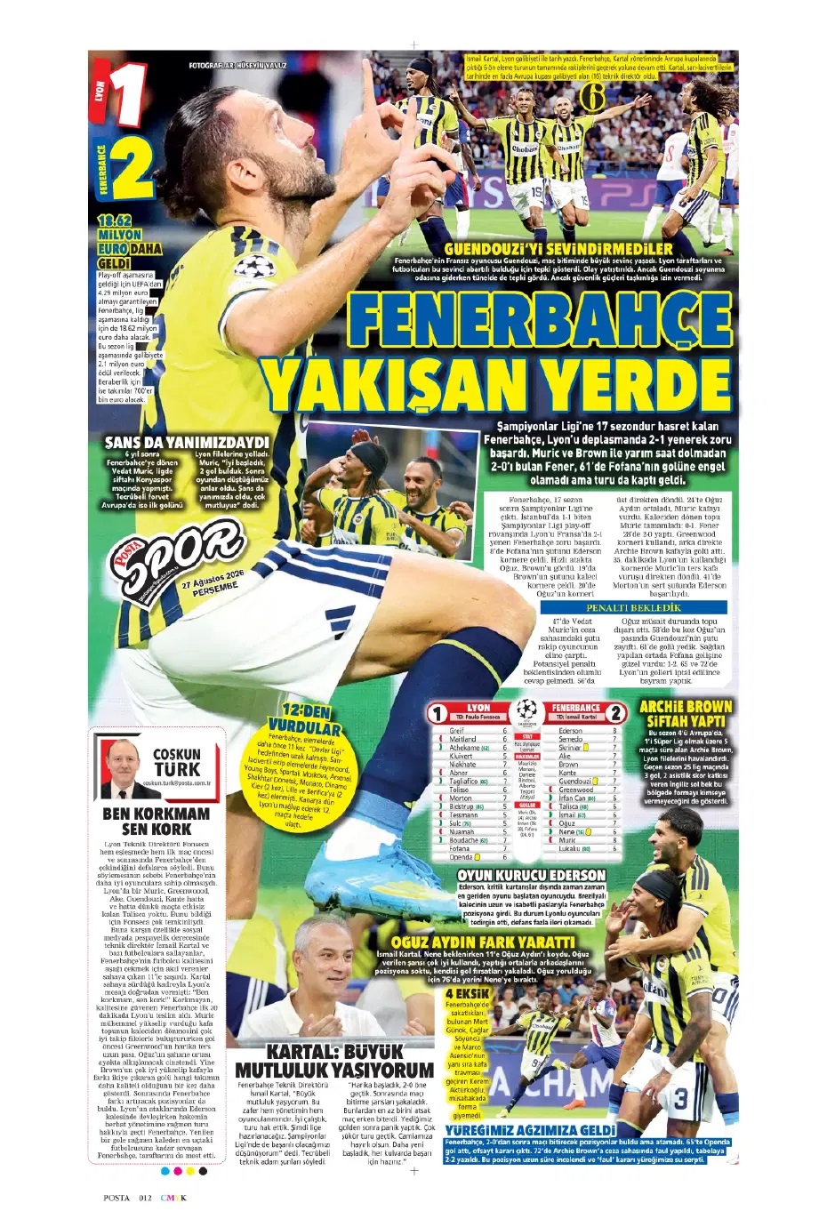 Sen Fener'in kim olduğunu BiLYON mu! Spor basını bugün ne yazdı? (27 Ağustos) - 9. fotoğraf