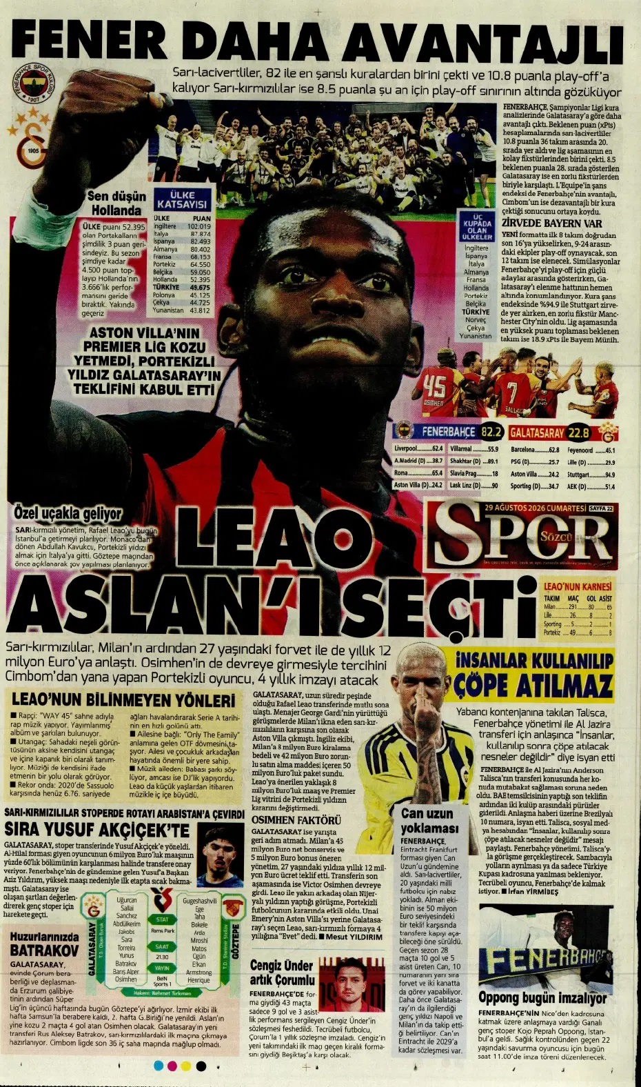 Aslanım Leao! Spor basını bugün ne yazdı? (29 Ağustos) - 4. fotoğraf