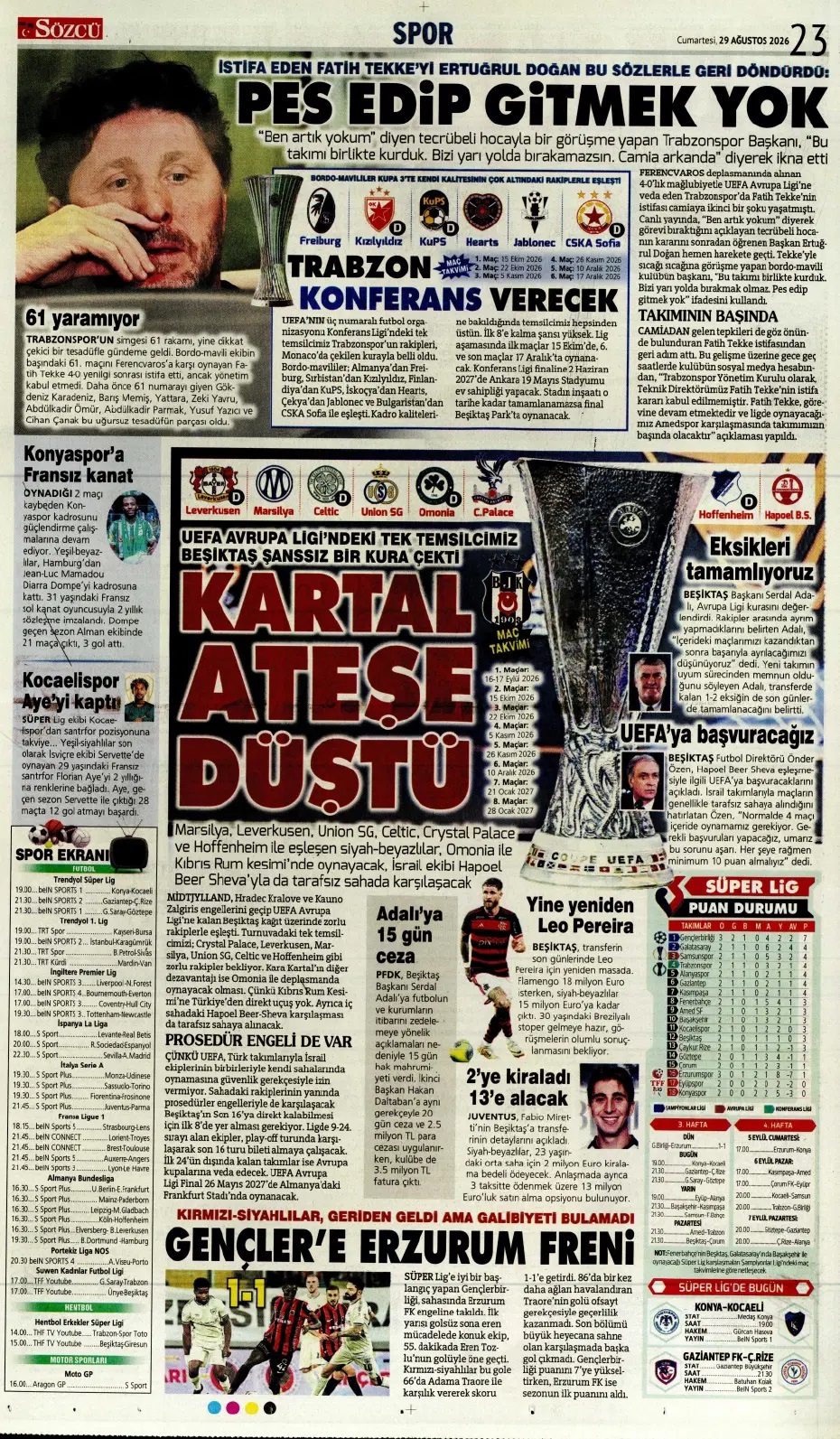 Aslanım Leao! Spor basını bugün ne yazdı? (29 Ağustos) - 5. fotoğraf