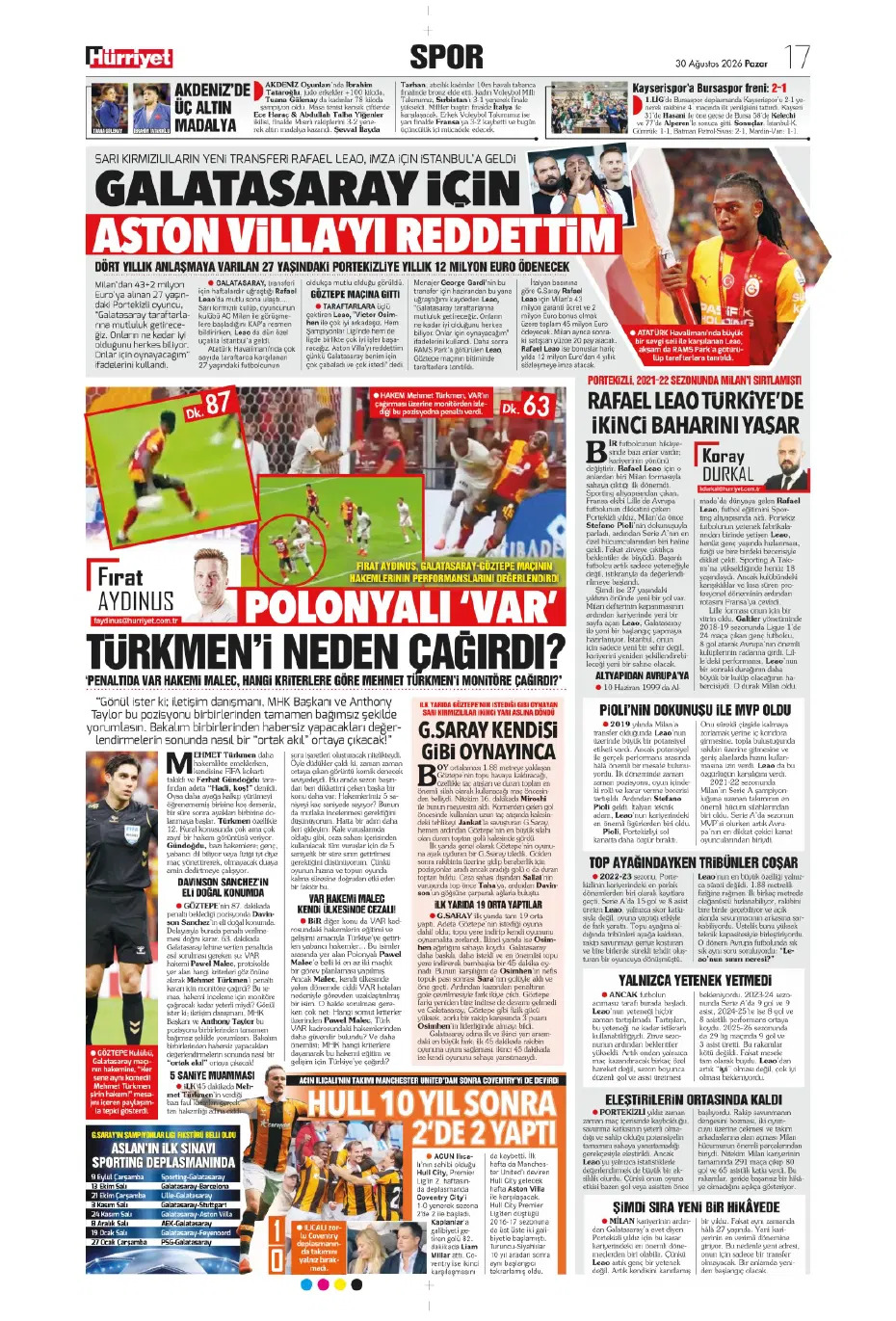Galatasaray için Villa'yı reddettim | Spor manşetleri - 1. fotoğraf