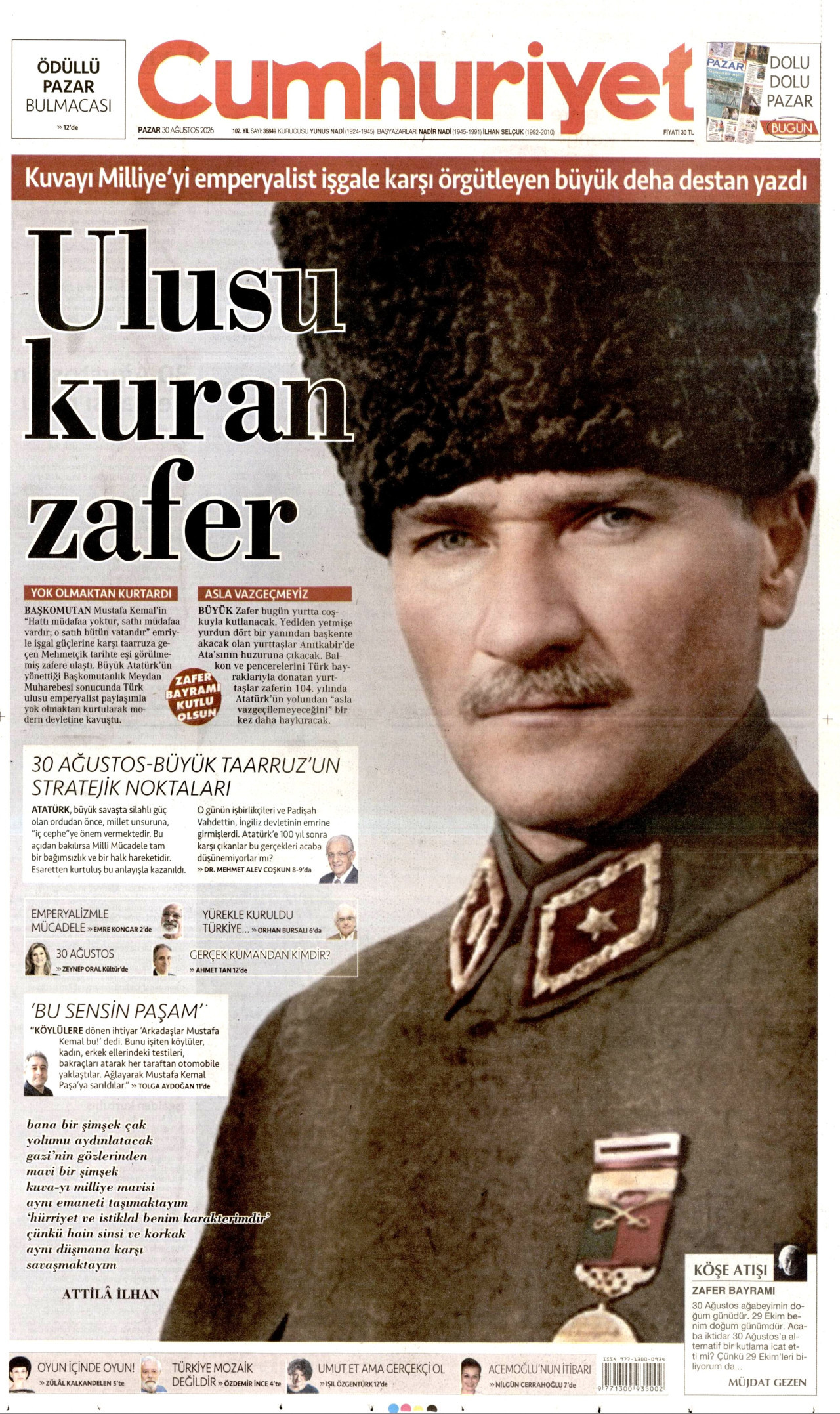 Gazeteler bugün ne yazdı? (30 Ağustos) - 1. fotoğraf