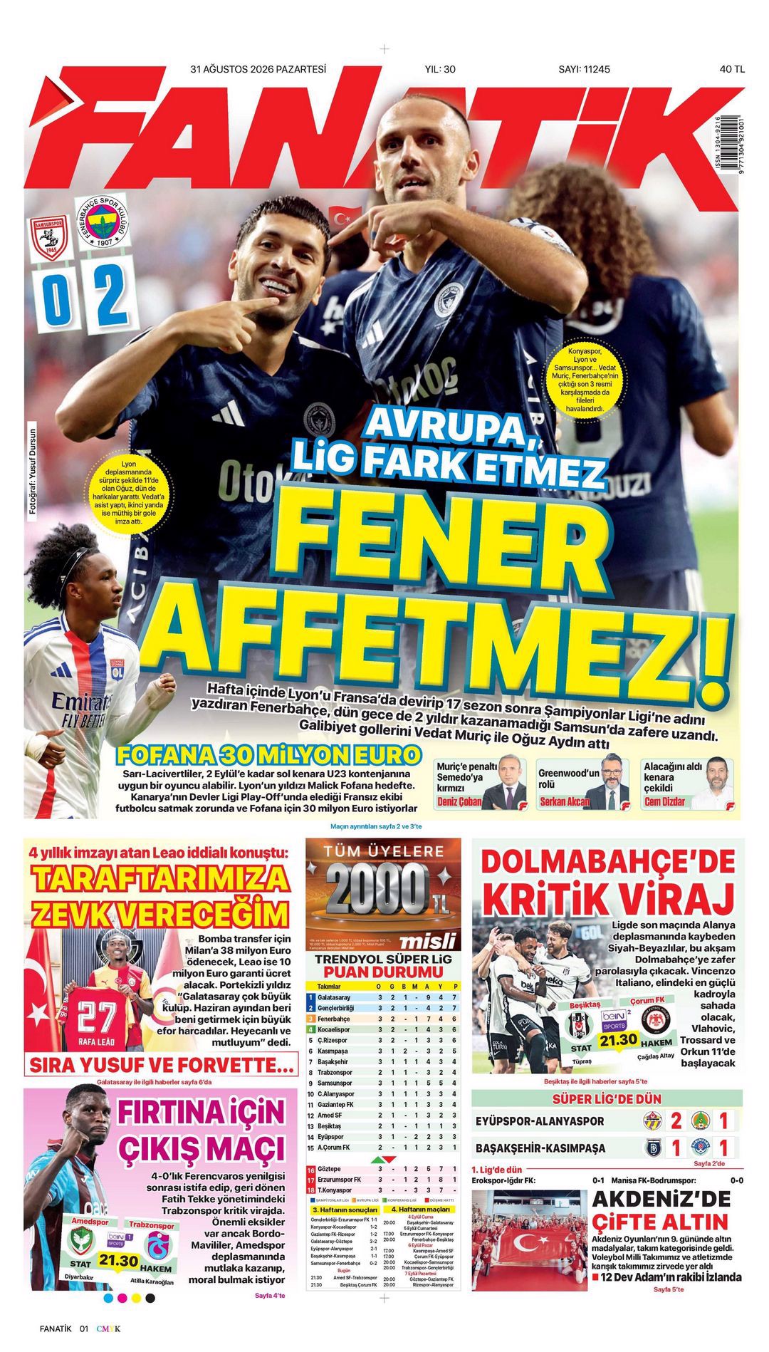 Gözün Aydın Fenerbahçe | Spor manşetleri - 1. fotoğraf